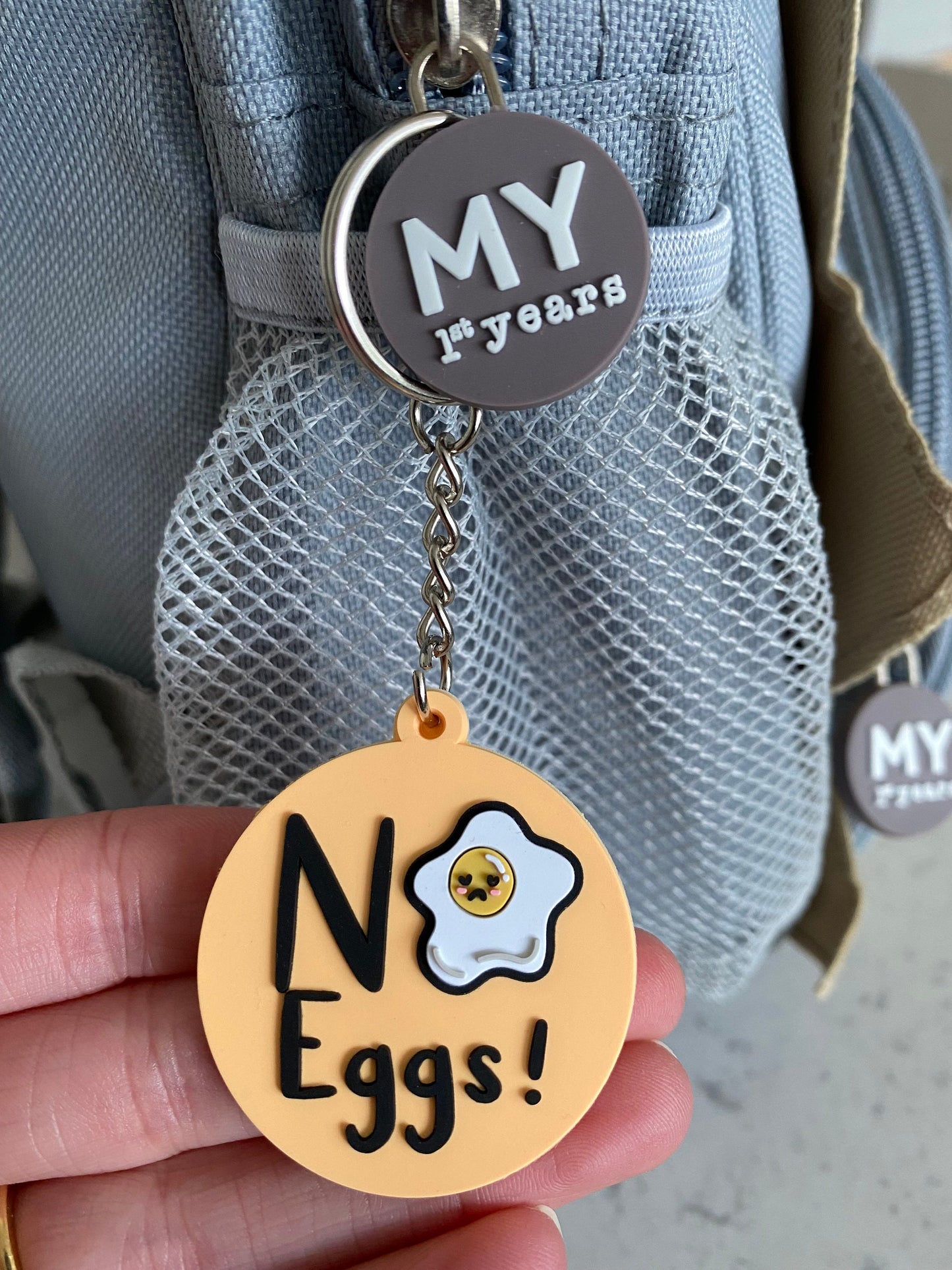No Eggs Allergy Alert Keyring: Child-Friendly Medical Tag