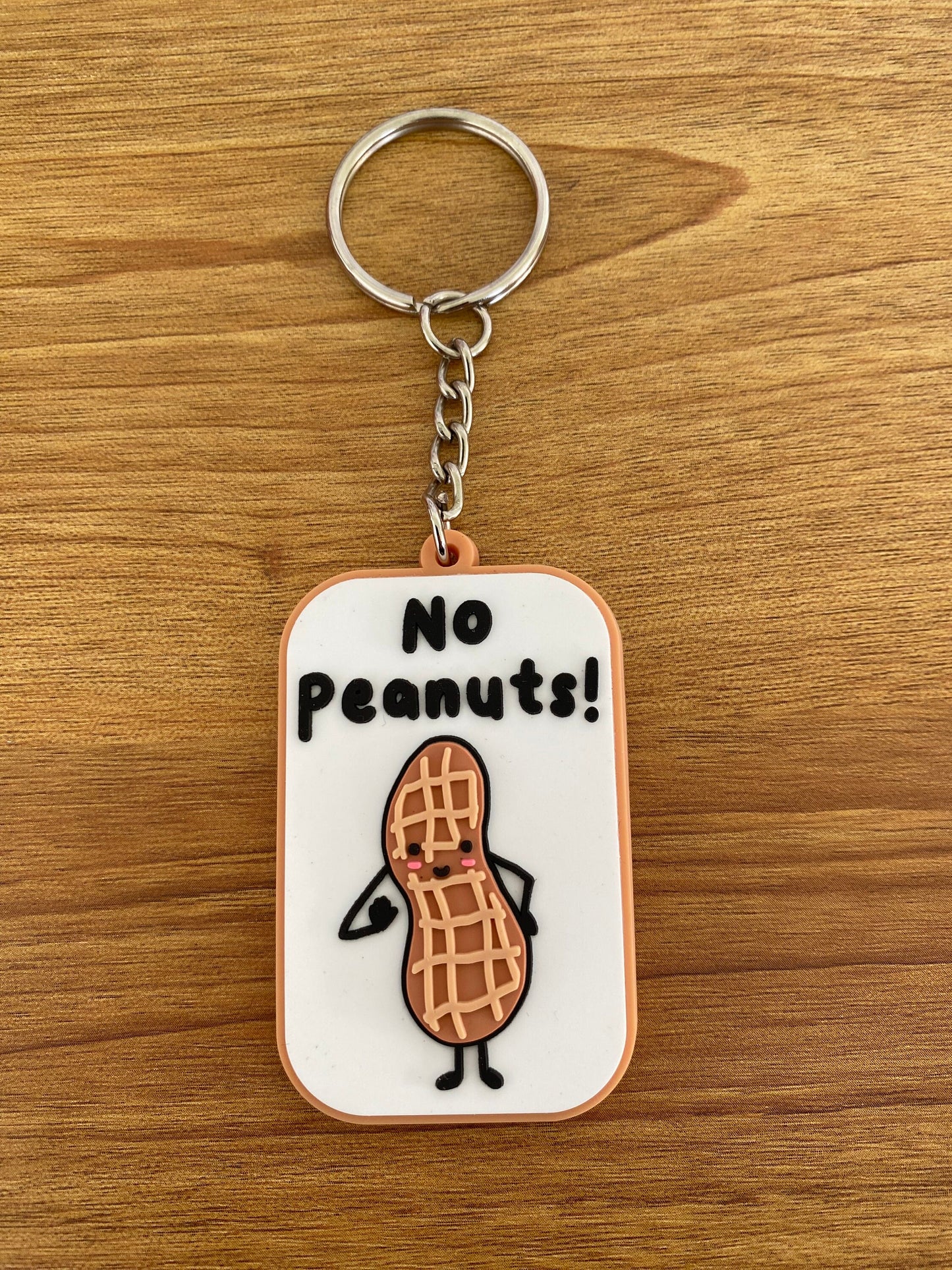 No Peanuts PVC Allergy Alert Keyring: Child-Friendly Medical Tag