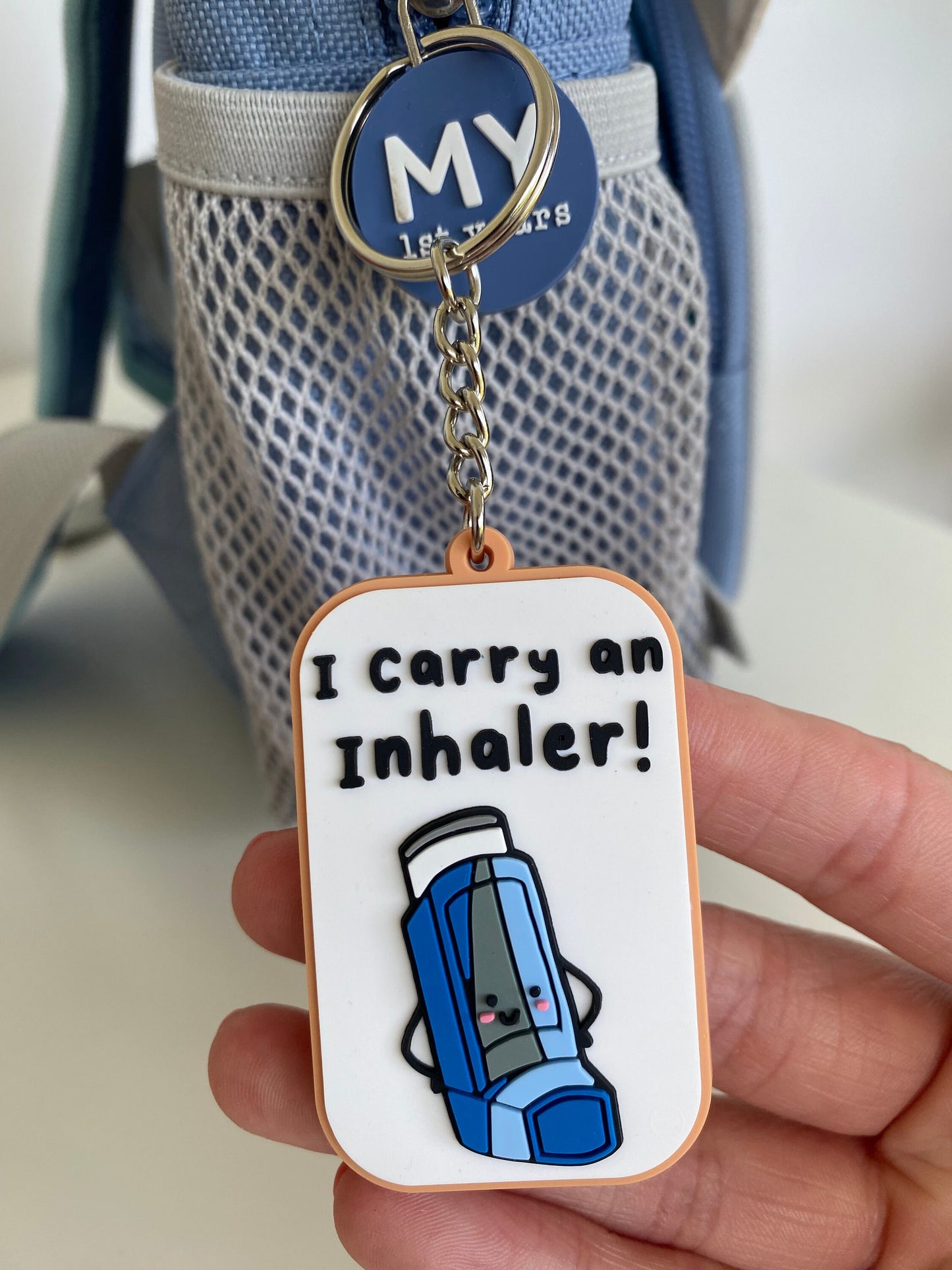 I carry an Inhaler PVC Keyring / asthma keyring / medical alert / alert tag / inhaler keychain / inhaler keyring / atopic condition