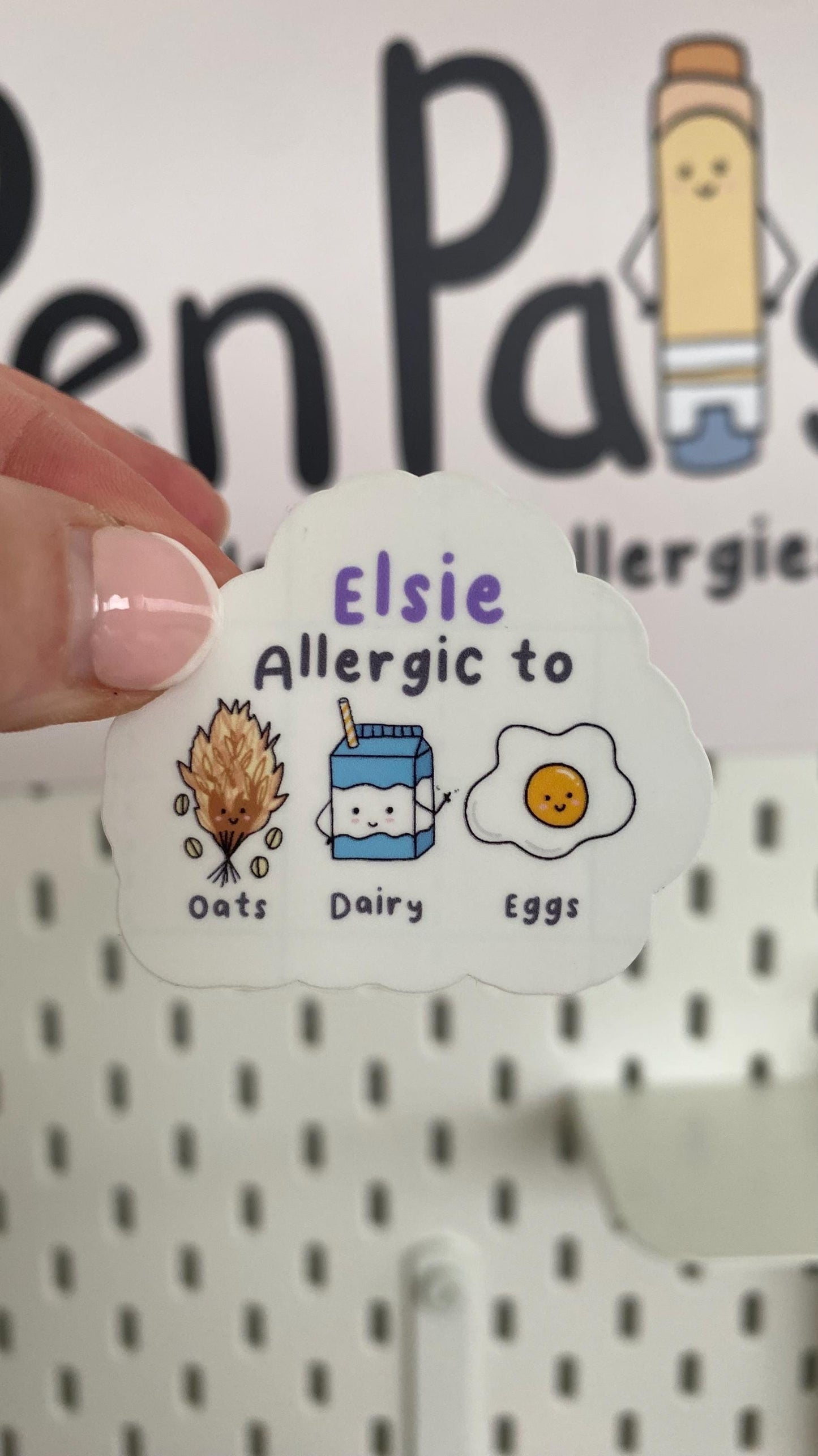 Personalised Allergy Alert Sticker: Waterproof Lunchbox Decal (Pack of 2)