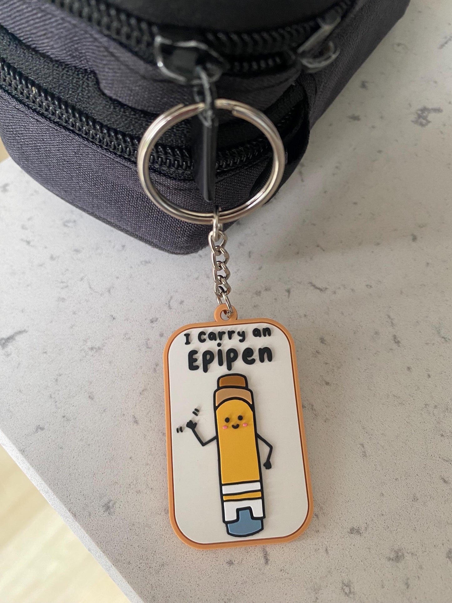 I carry an Epipen Rubber PVC Keyring / epipen keyring / medical alert / alert tag / epipen keychain / allergy alert / auto-injector / epipen