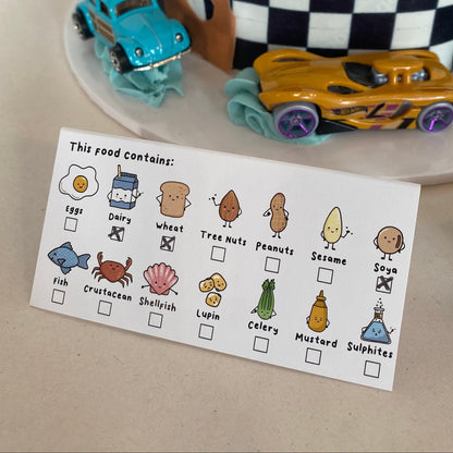 Allergy Information Place Cards: Top 14 Allergen Labels