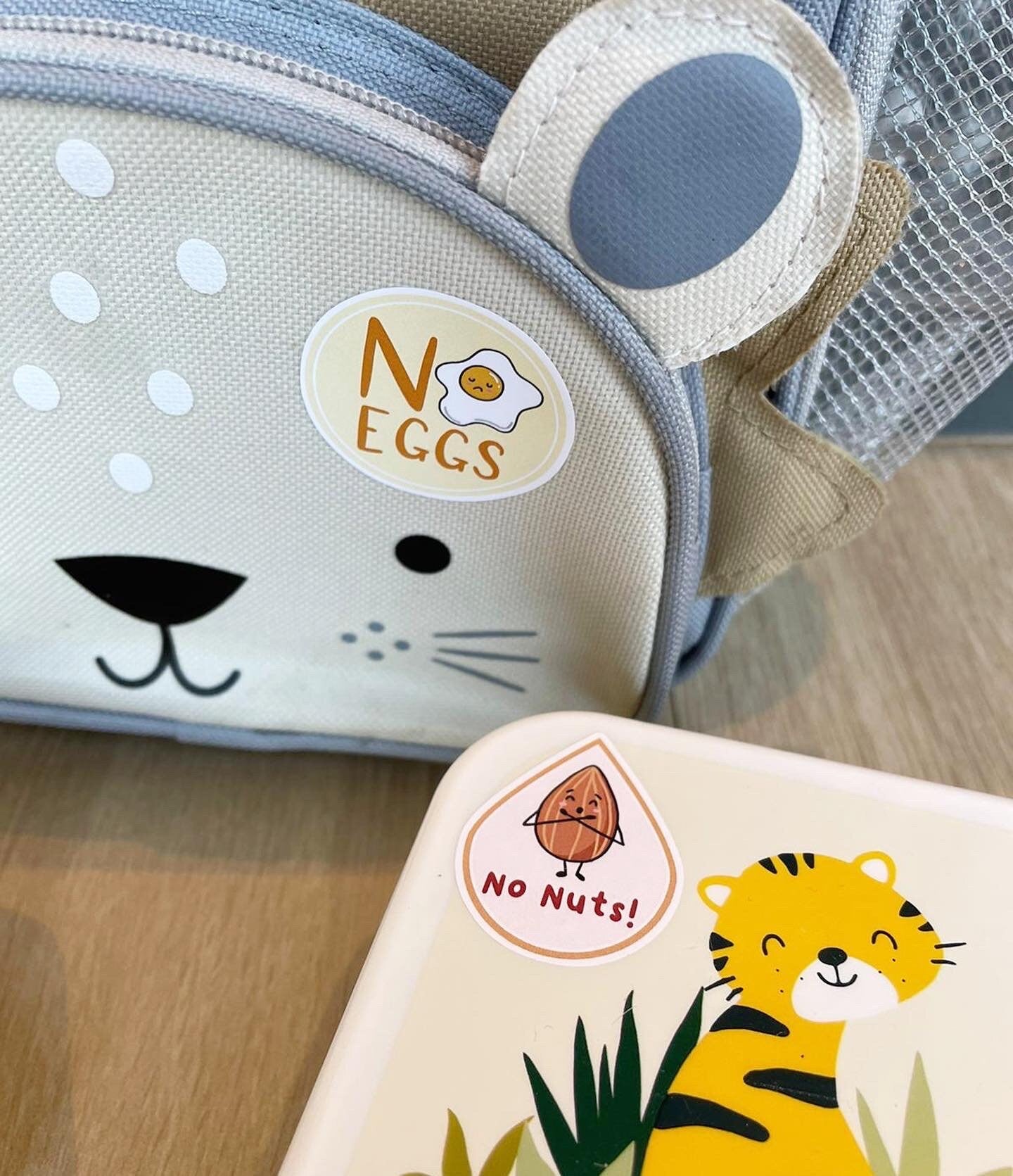 Food Allergy Stickers: Lunchbox, Water Bottle, Backpack Alerts