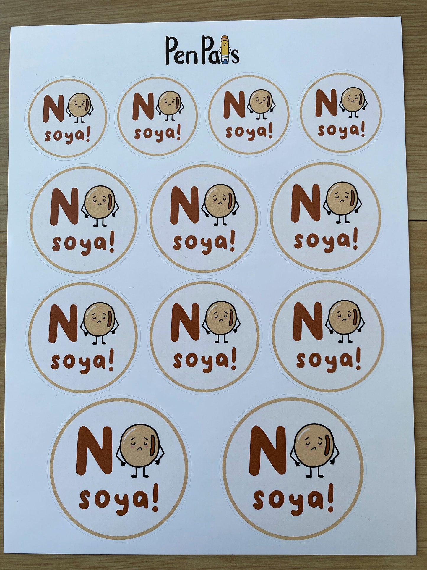 Soya Allergy Alert Stickers: Kid-Friendly Lunchbox Labels