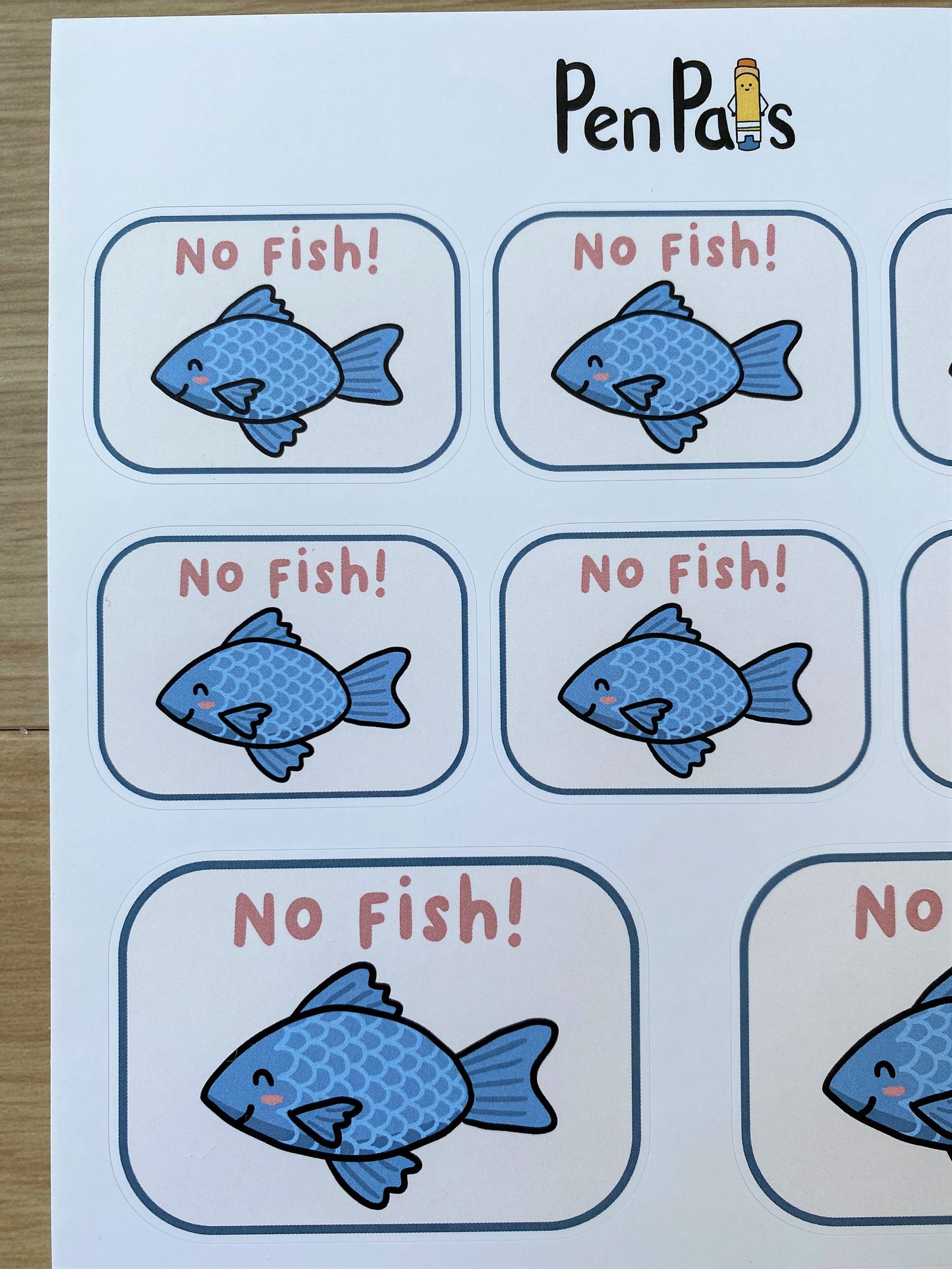 Fish Allergy Alert Stickers: Kid-Friendly Lunchbox Labels