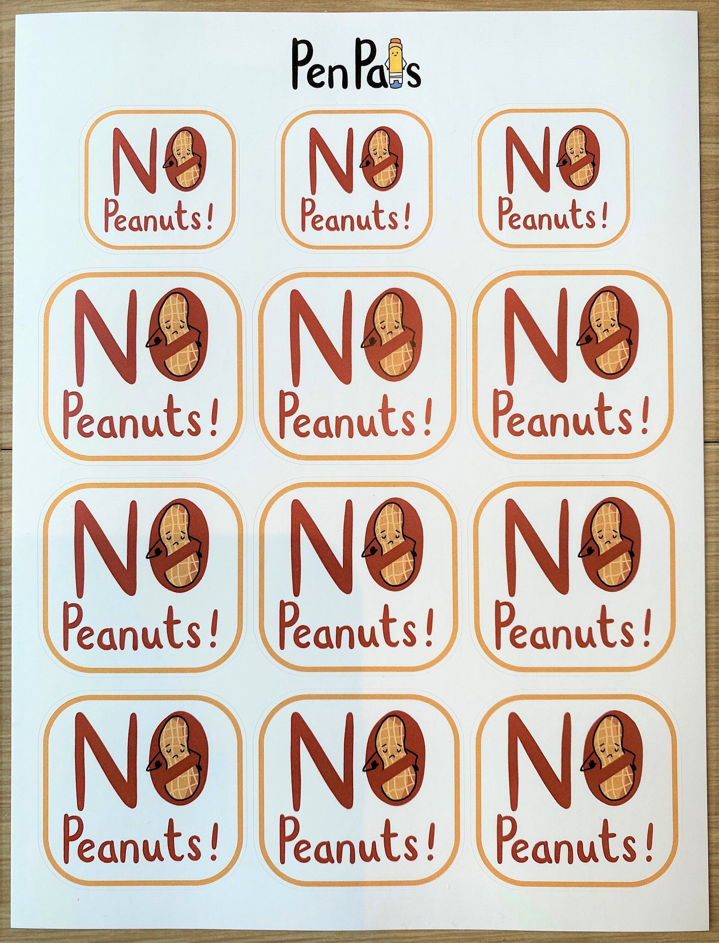 Peanut Allergy Alert Stickers: Lunchbox & Food Container Labels