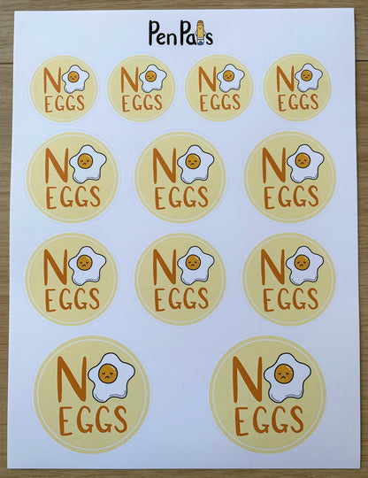 Egg Allergy Alert Stickers: Kid-Friendly Lunchbox Labels