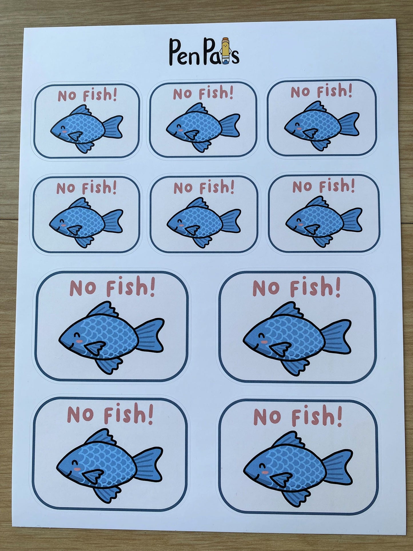 Fish Allergy Alert Stickers: Kid-Friendly Lunchbox Labels