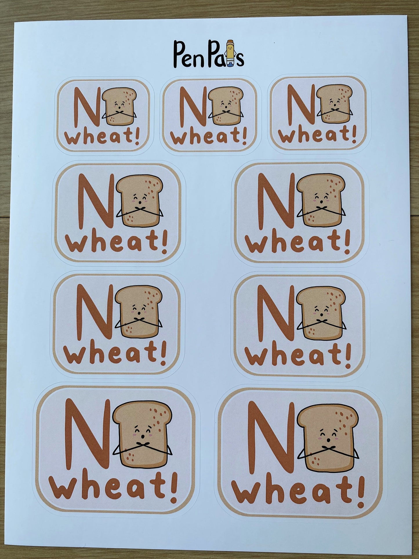 Wheat Allergy Alert Stickers: Kid-Friendly Lunchbox Labels