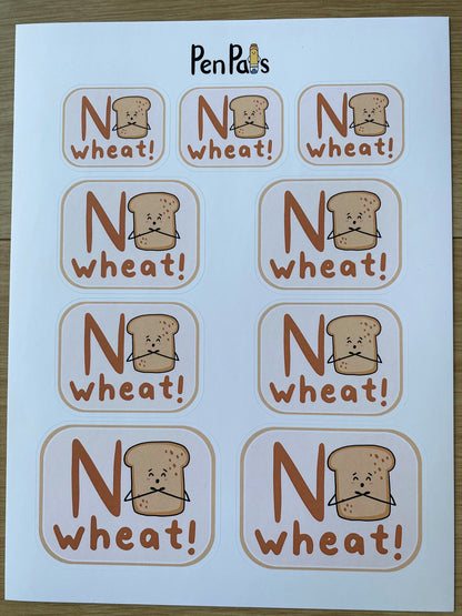Wheat Allergy Alert Stickers: Kid-Friendly Lunchbox Labels
