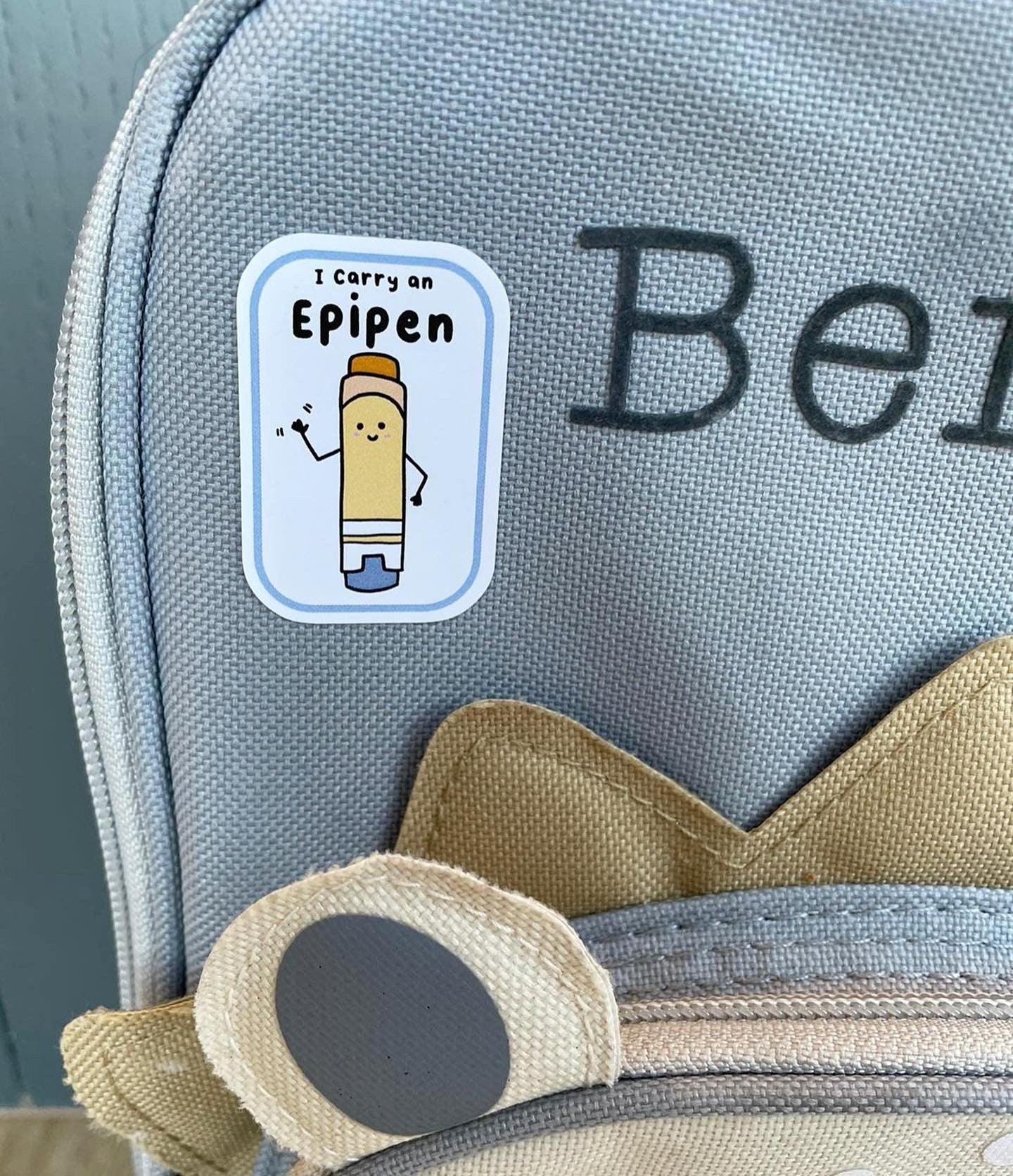 EpiPen Allergy Alert Stickers: Lunchbox, Backpack, Waterproof Sticker Sheet