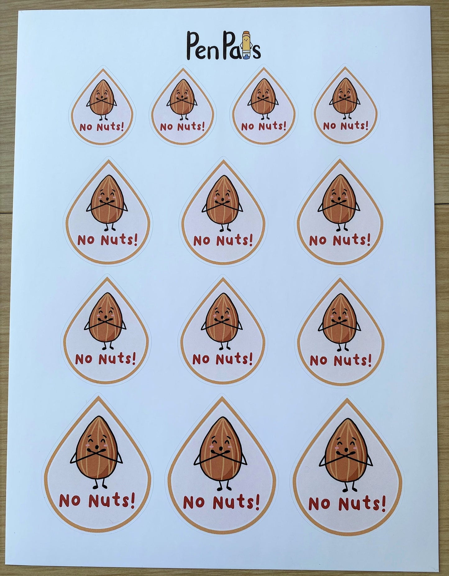 Nut Allergy Alert Stickers: Kid-Friendly Lunchbox Labels