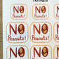 Peanut Allergy Alert Stickers: Lunchbox & Food Container Labels