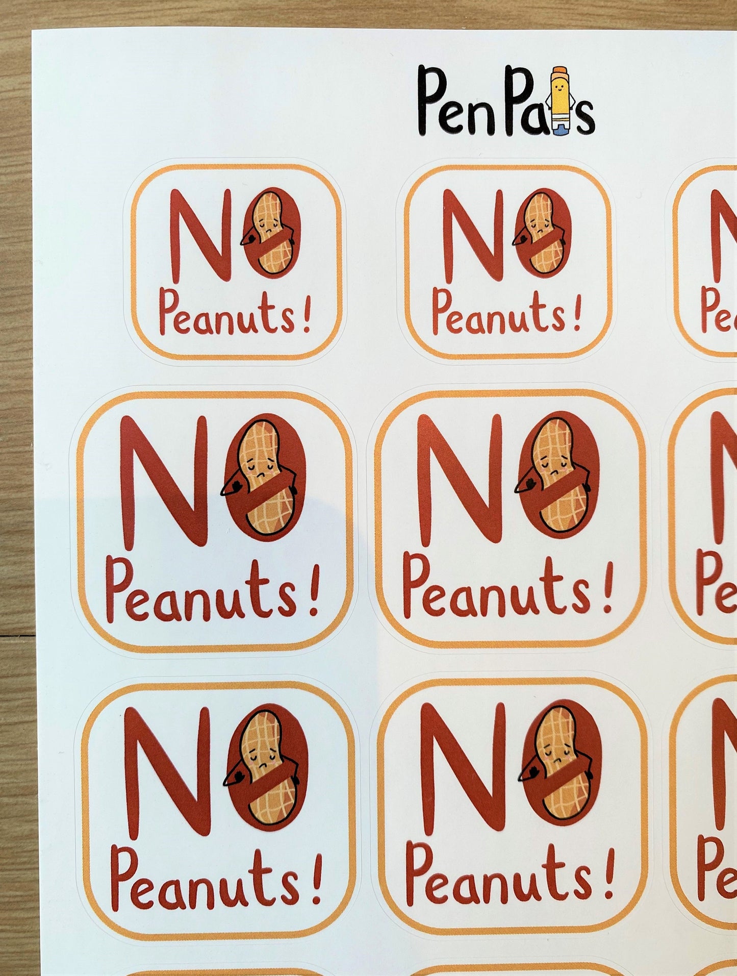Peanut Allergy Alert Stickers: Lunchbox & Food Container Labels