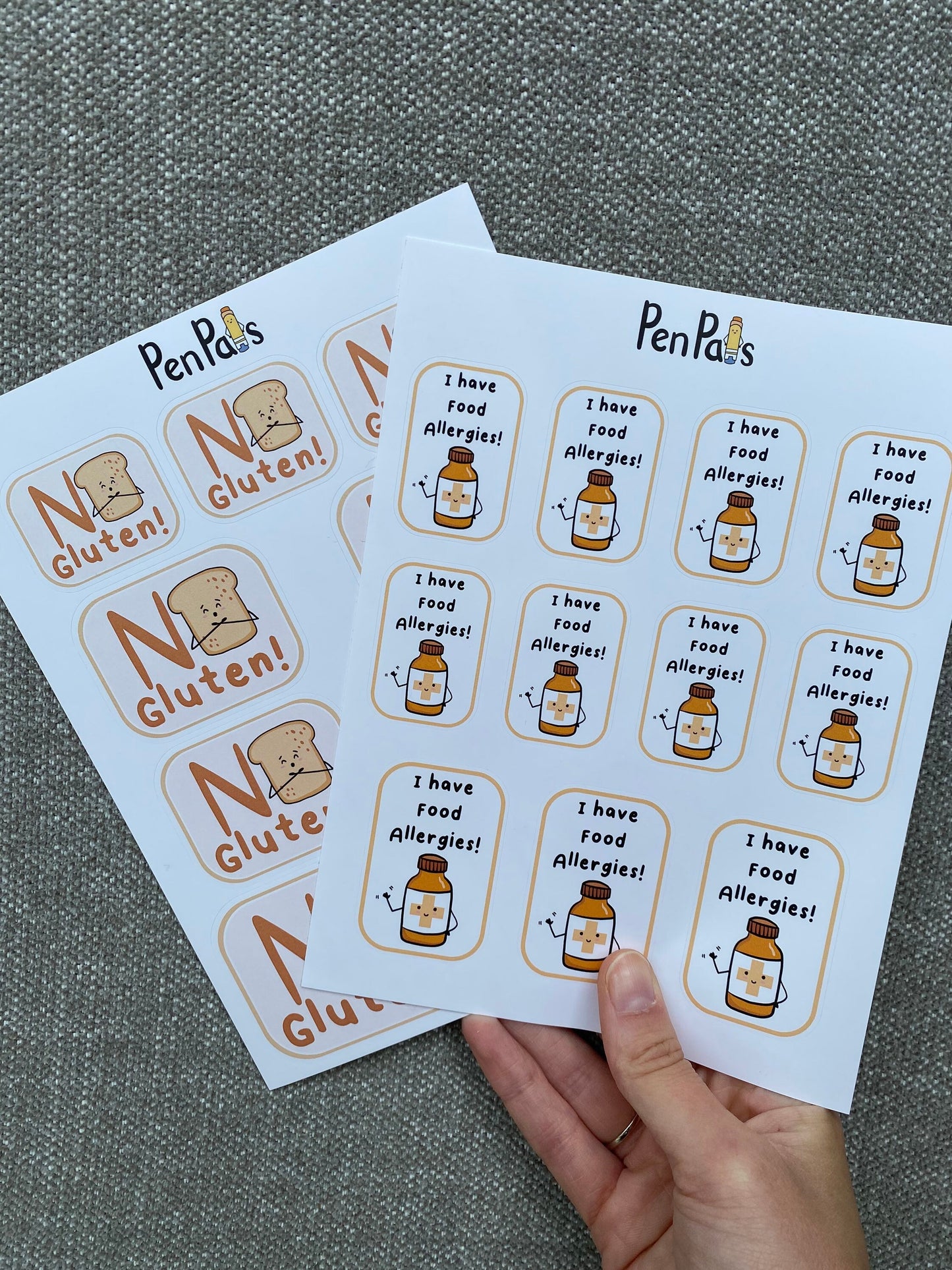 Gluten Free Allergy Alert Stickers: Lunchbox, Water Bottle Sticker Sheet