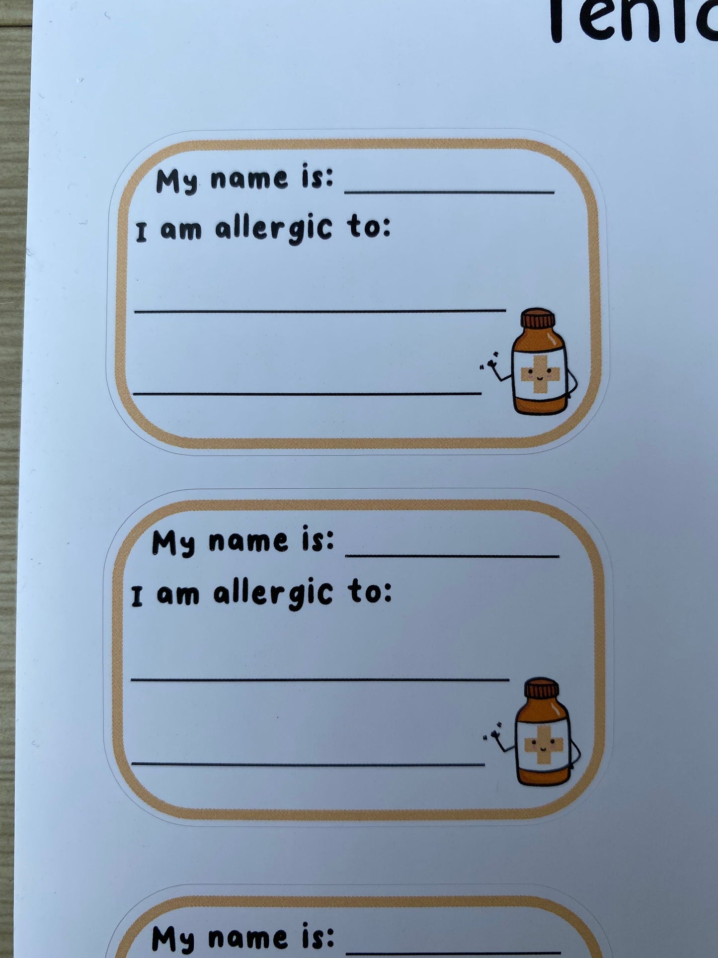 Personalised Food Allergy Stickers: Lunchbox & Epipen Alert Labels