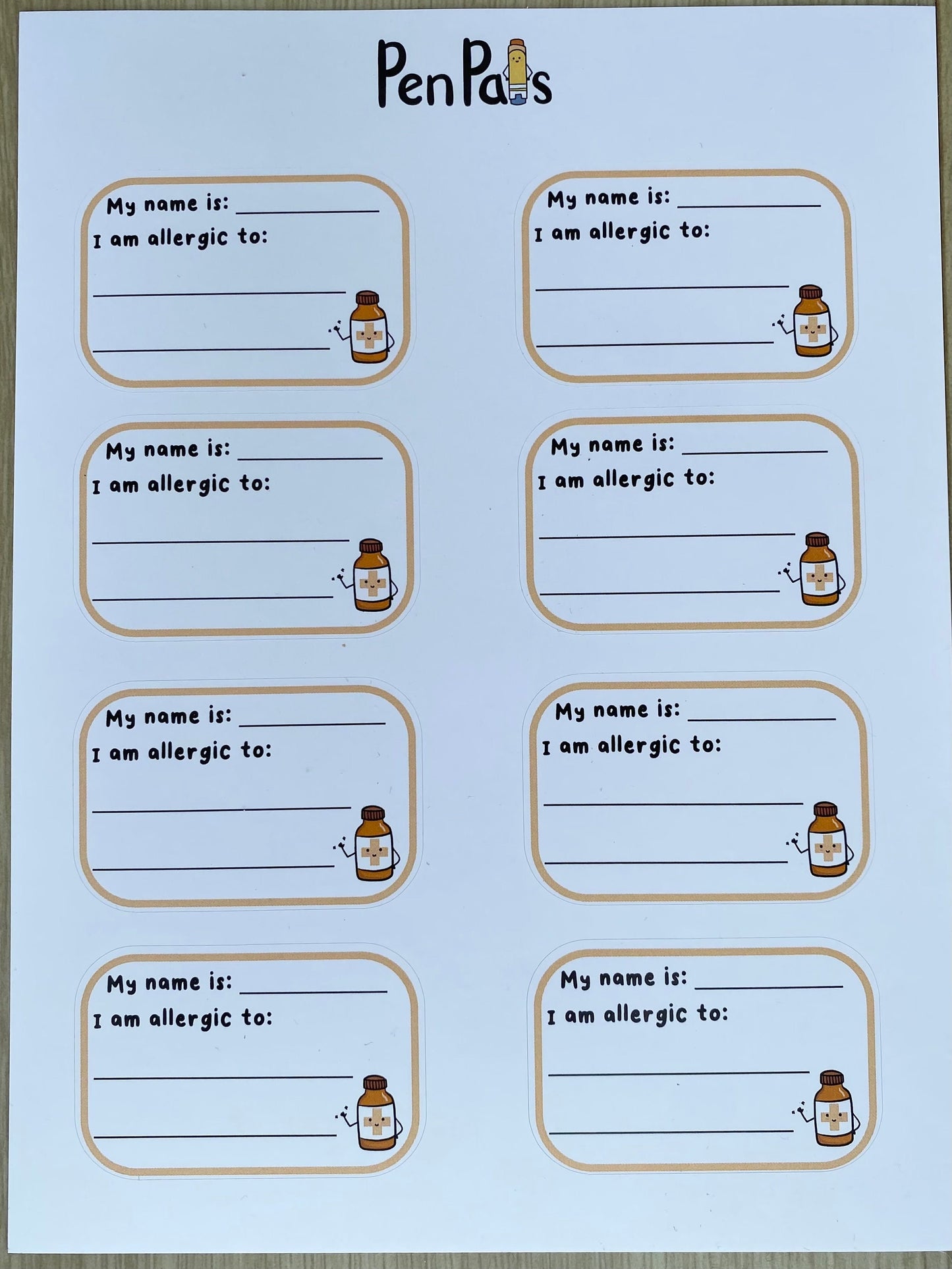 Personalised Food Allergy Stickers: Lunchbox & Epipen Alert Labels