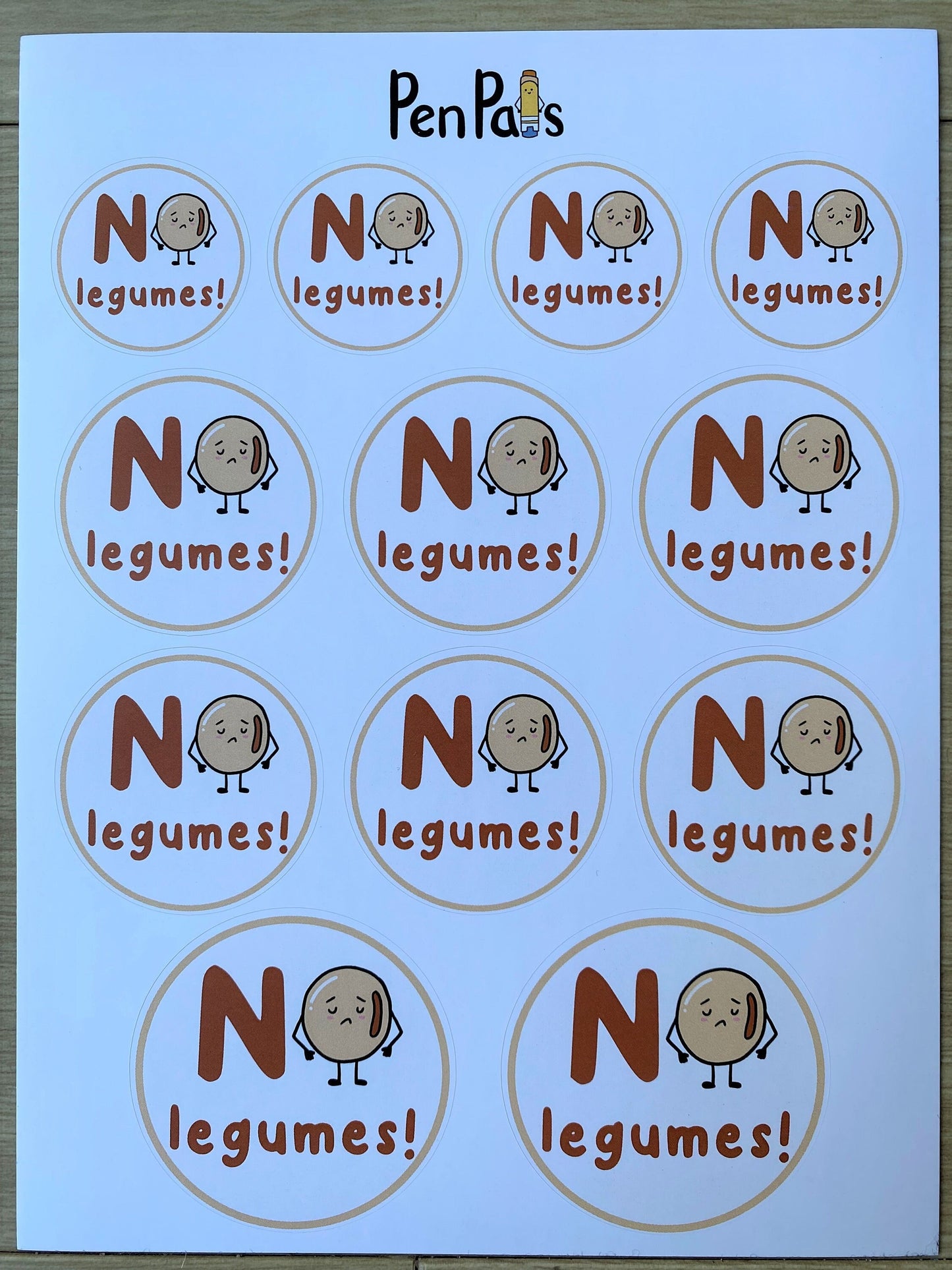 Legume Allergy Alert Stickers: Kid-Friendly Lunchbox Labels