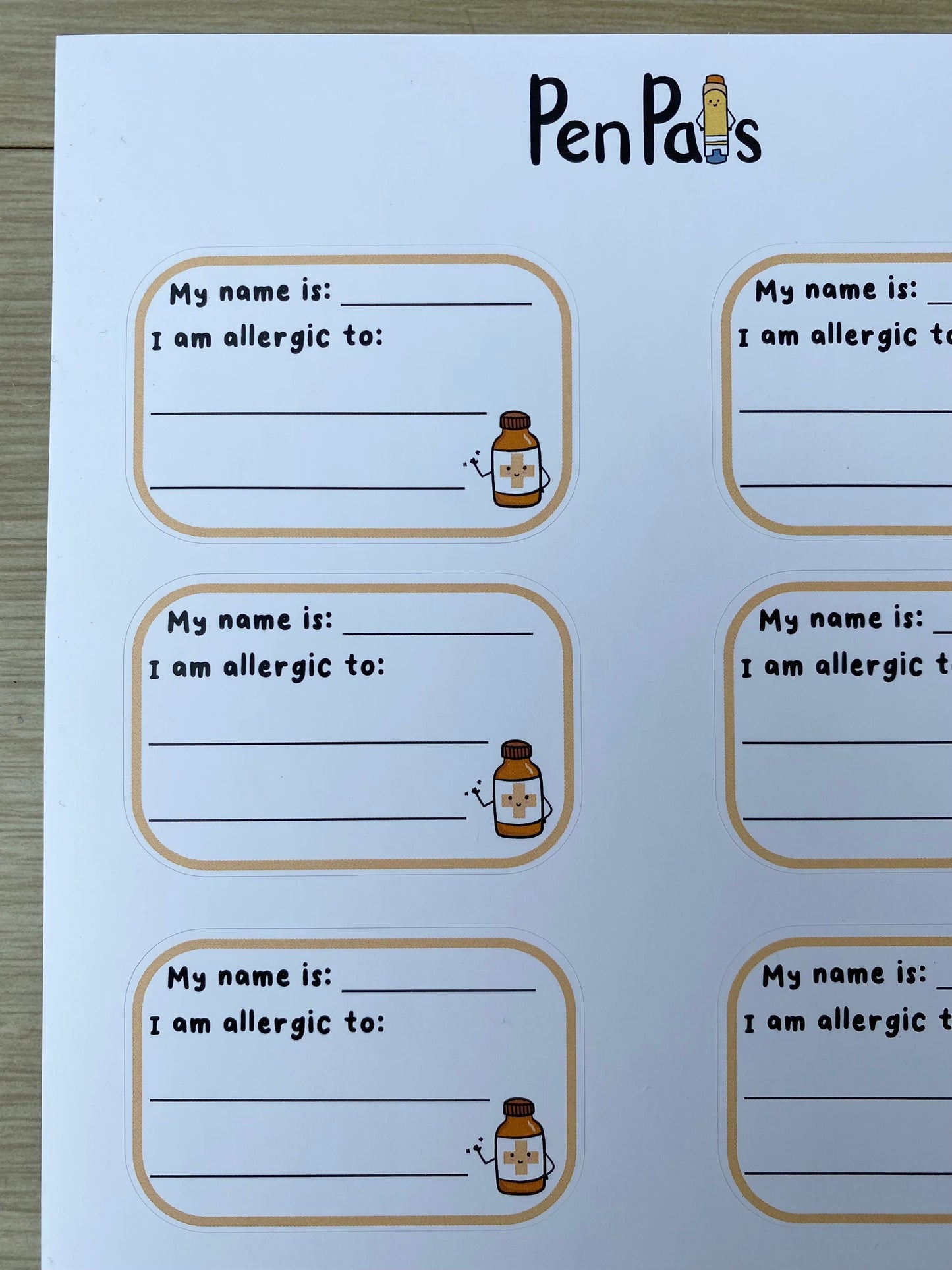 Personalised Food Allergy Stickers: Lunchbox & Epipen Alert Labels