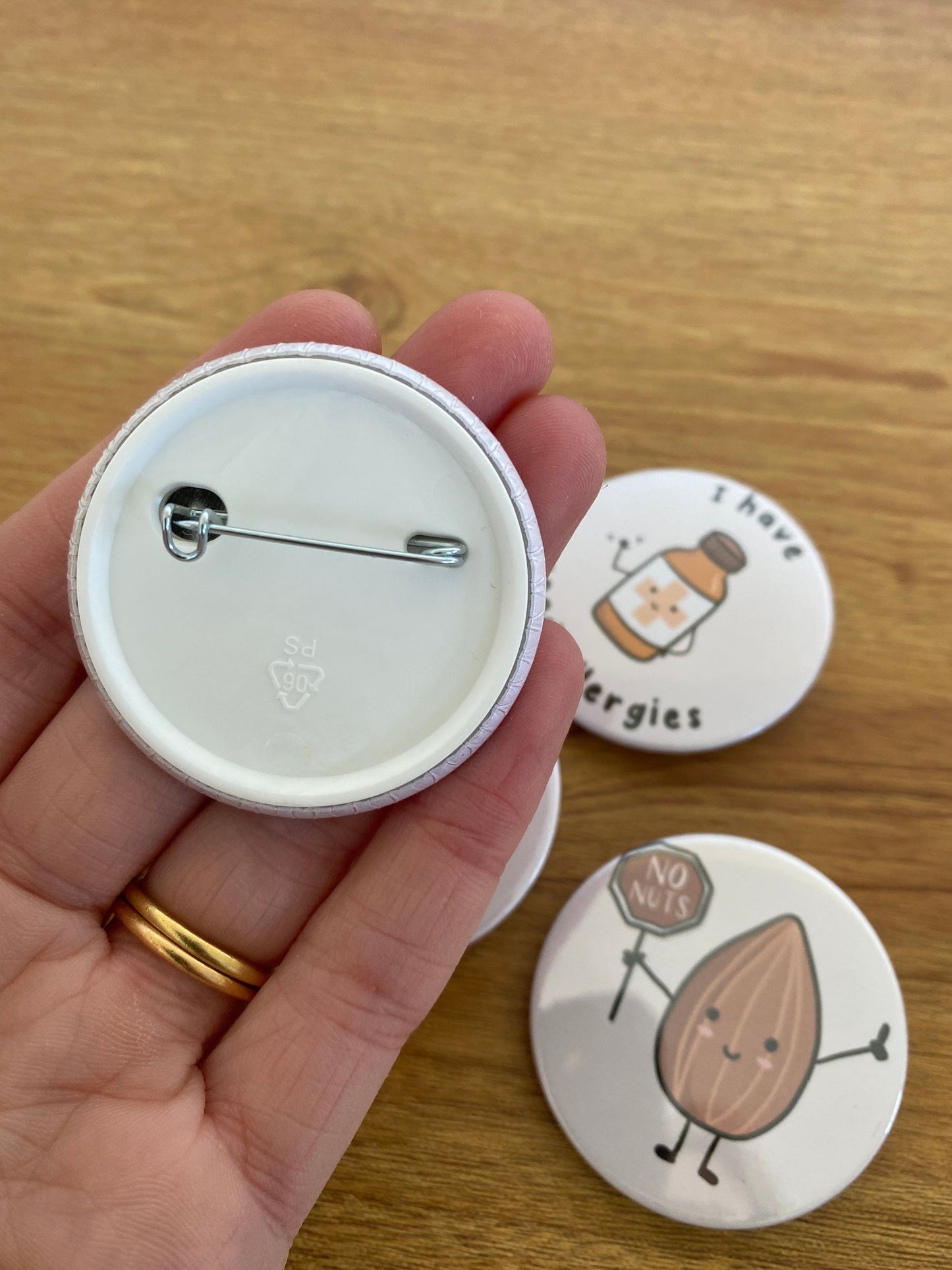 Personalised Allergy Alert Badges: Food Allergies, EpiPen - Set of 3