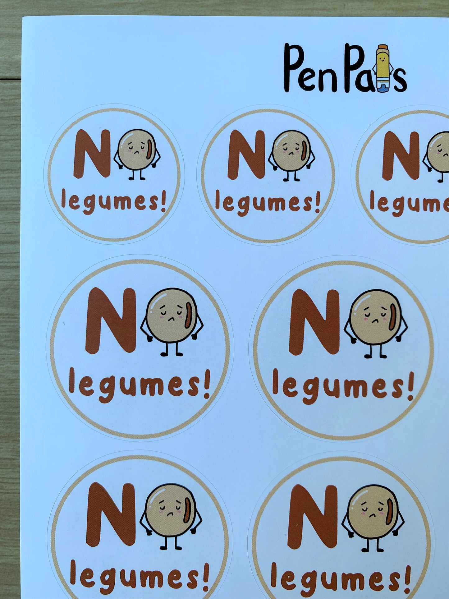 Legume Allergy Alert Stickers: Kid-Friendly Lunchbox Labels
