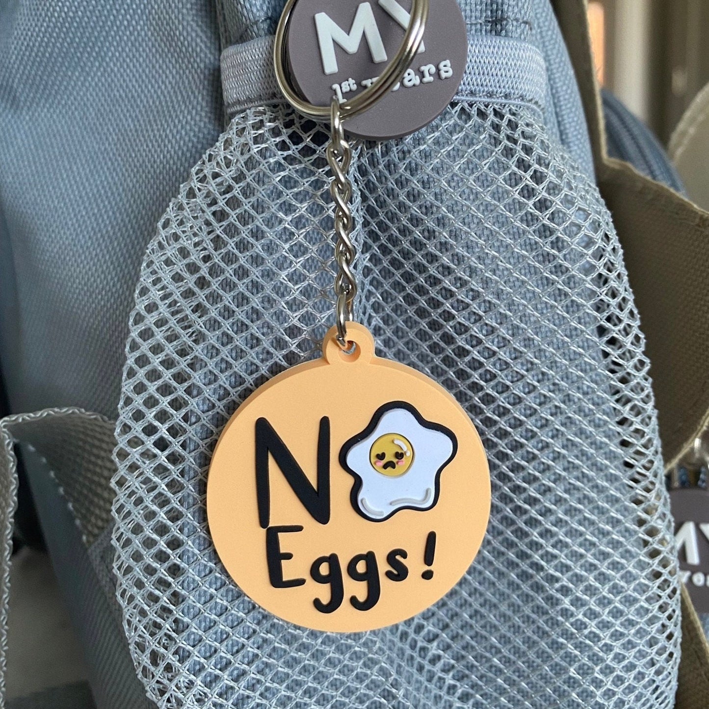 No Eggs Allergy Alert Keyring: Child-Friendly Medical Tag