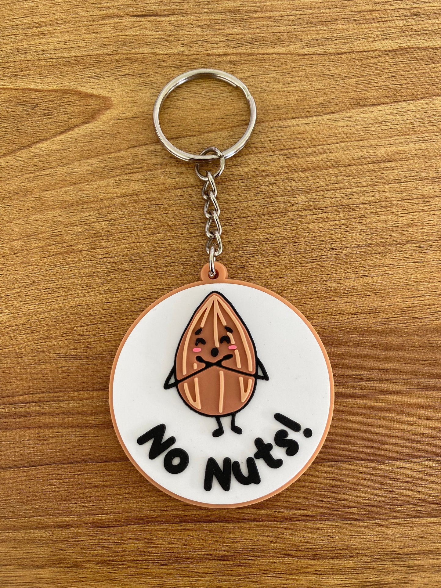No Nuts Allergy Alert PVC Keyring: Child-Friendly Medical Tag