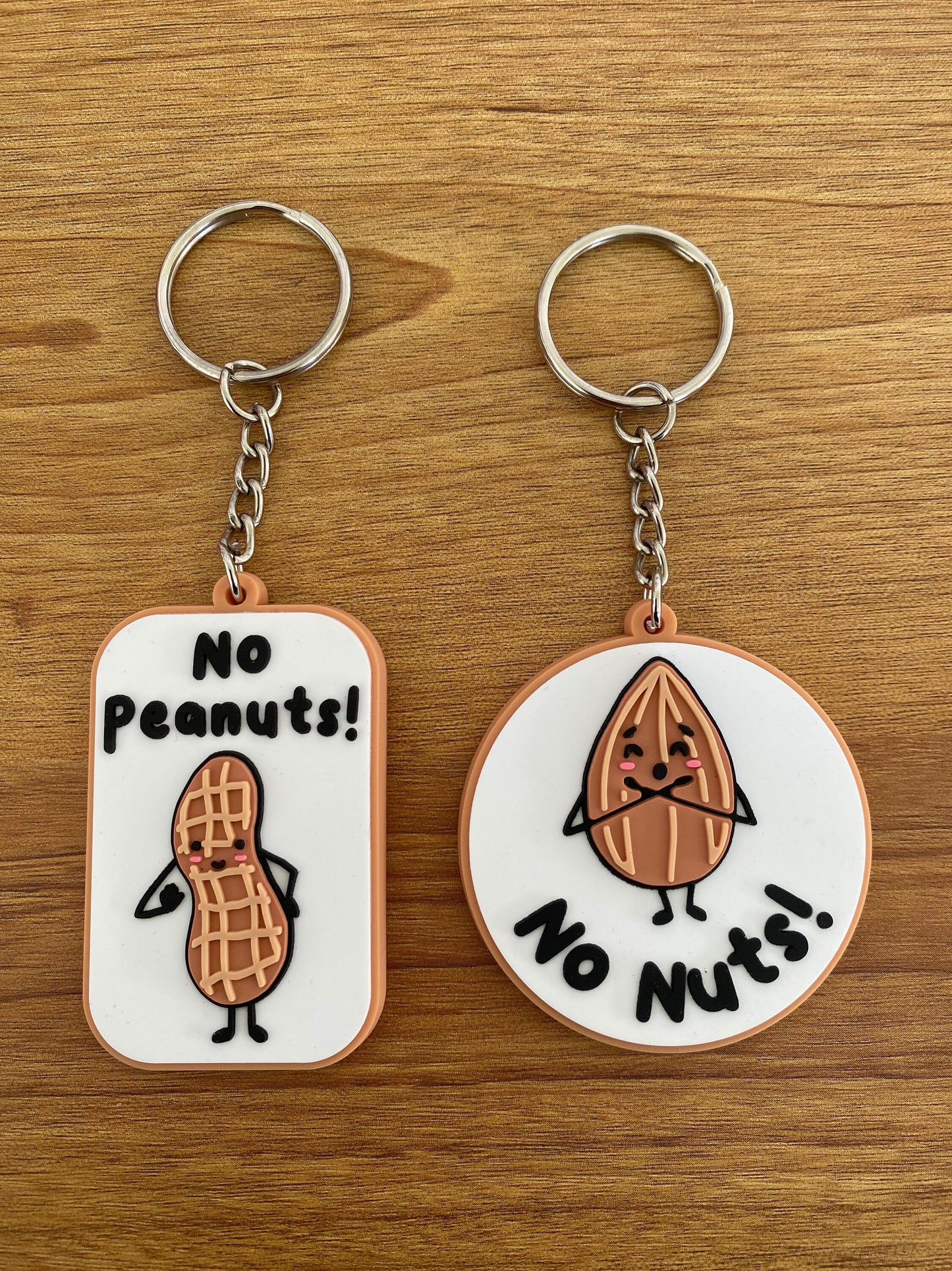 No Peanuts PVC Allergy Alert Keyring: Child-Friendly Medical Tag