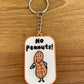 No Peanuts PVC Allergy Alert Keyring: Child-Friendly Medical Tag