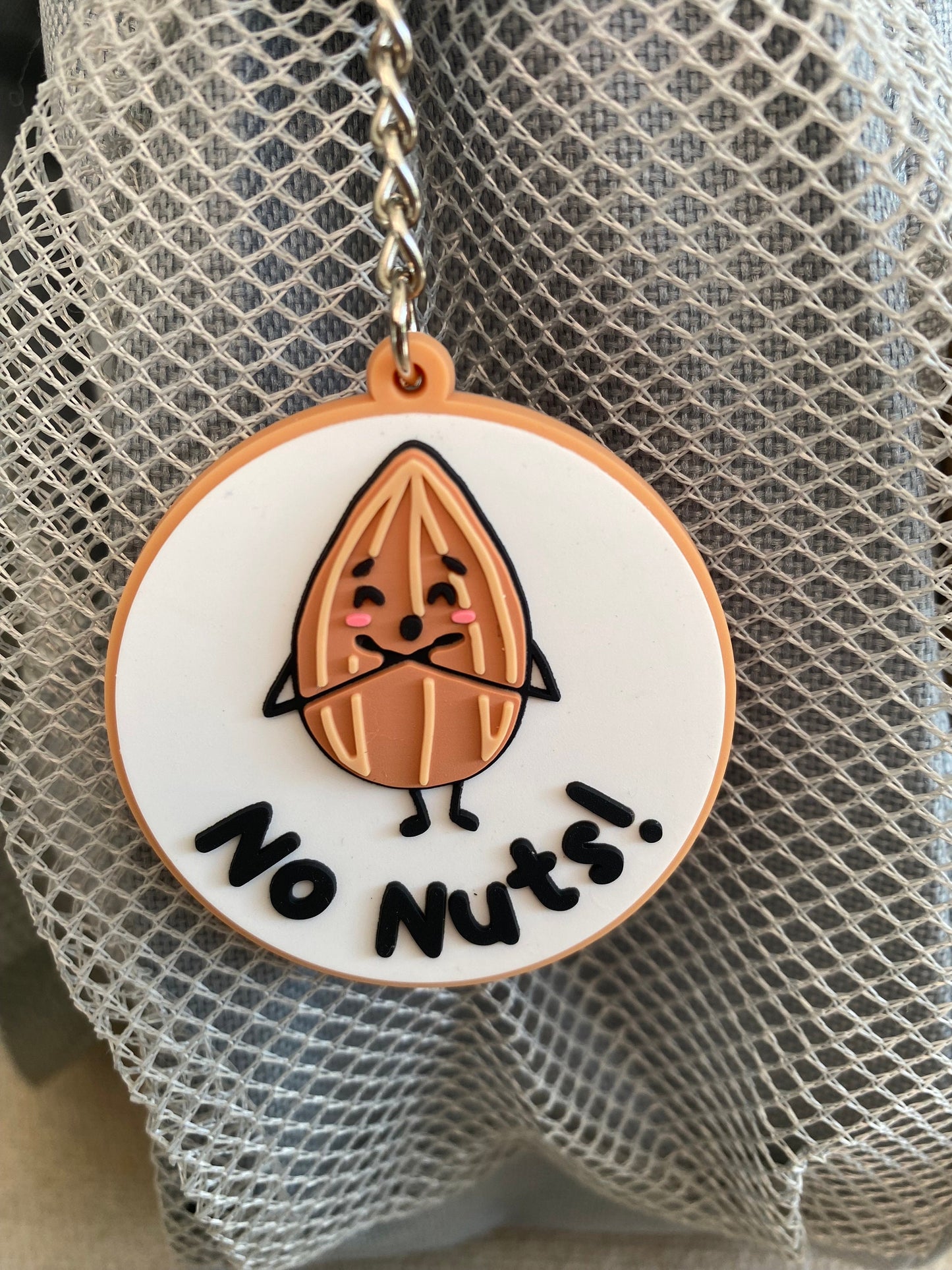 No Nuts Allergy Alert PVC Keyring: Child-Friendly Medical Tag