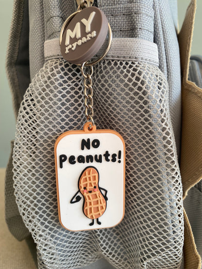 No Peanuts PVC Allergy Alert Keyring: Child-Friendly Medical Tag