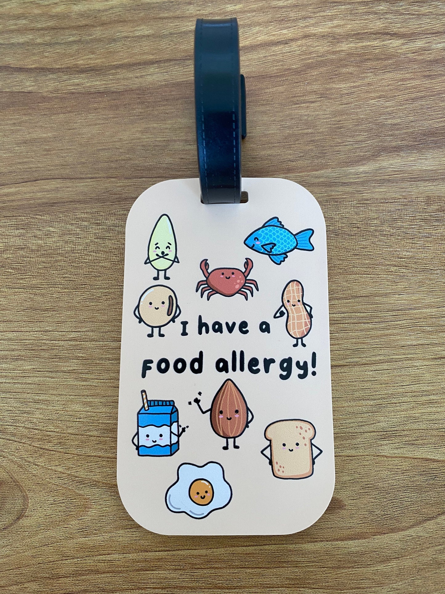 Food Allergy Alert Tag: Kids Medical Luggage/Bag Tag
