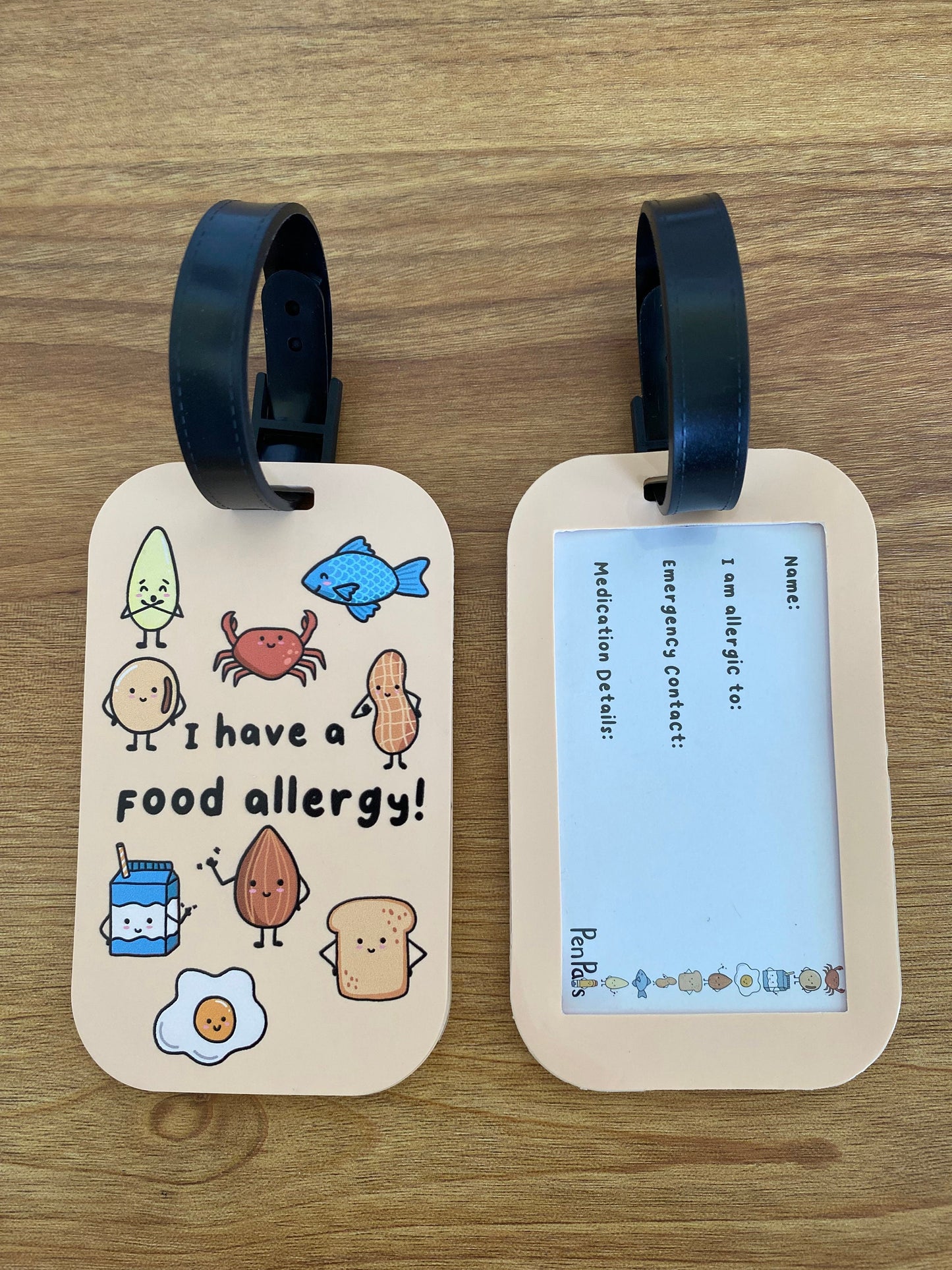 Food Allergy Alert Tag: Kids Medical Luggage/Bag Tag