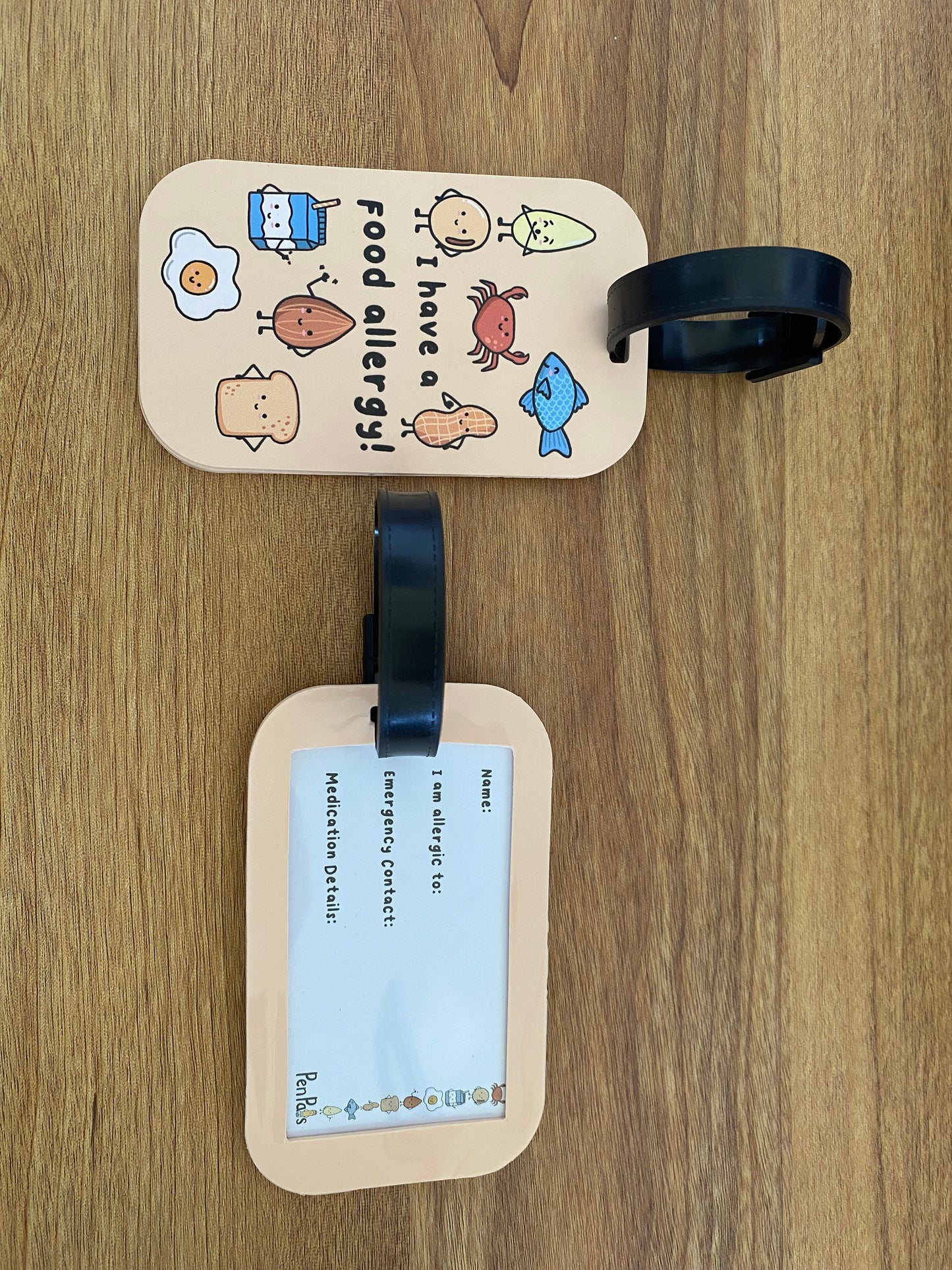 Food Allergy Alert Tag: Kids Medical Luggage/Bag Tag