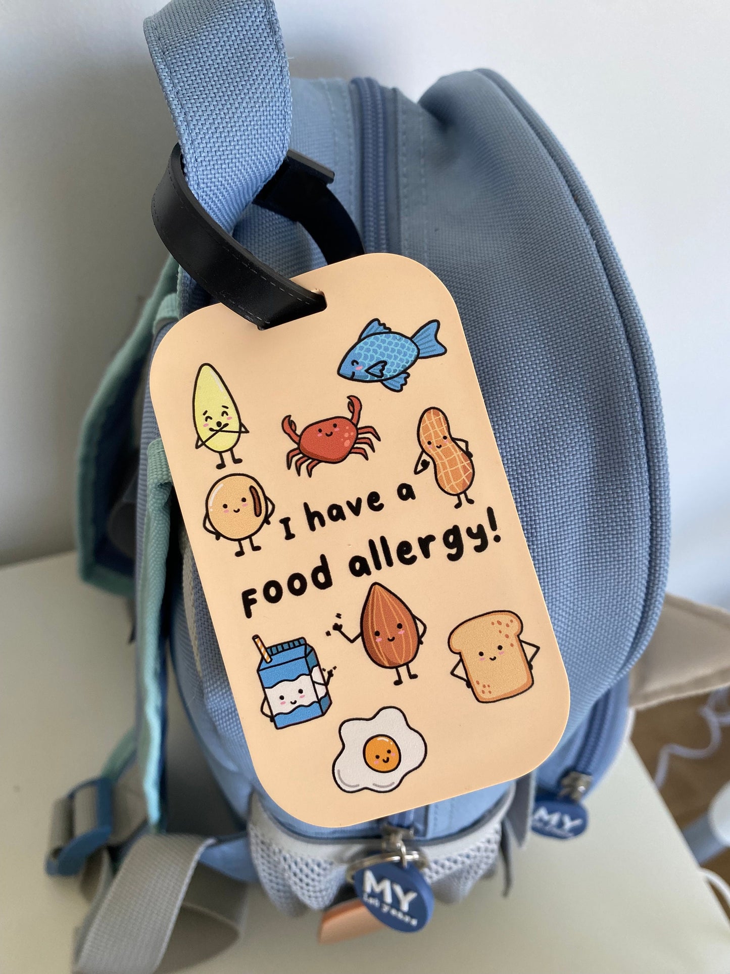 Food Allergy Alert Tag: Kids Medical Luggage/Bag Tag