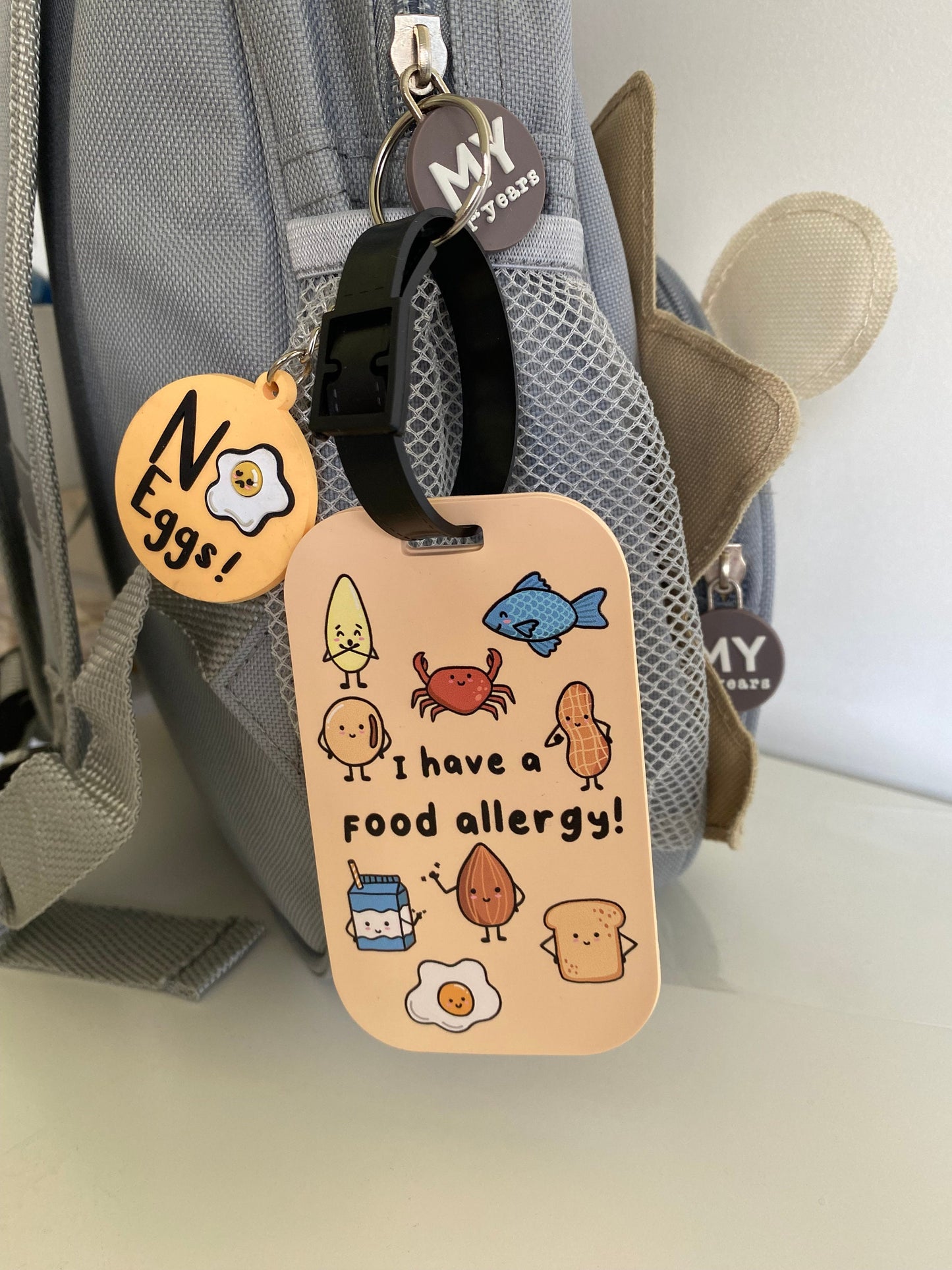 Food Allergy Alert Tag: Kids Medical Luggage/Bag Tag
