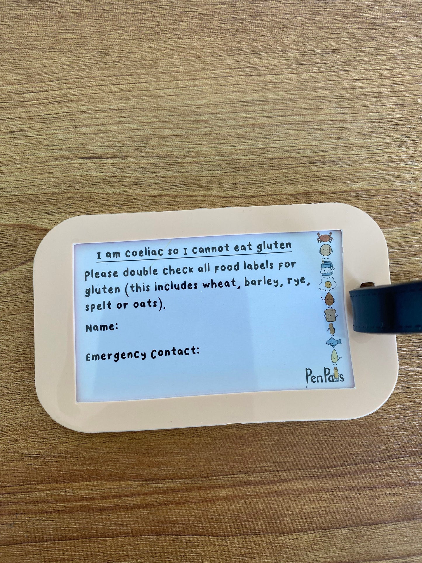 Coeliac Disease Alert Luggage Tag: Gluten Allergy Bag Tag