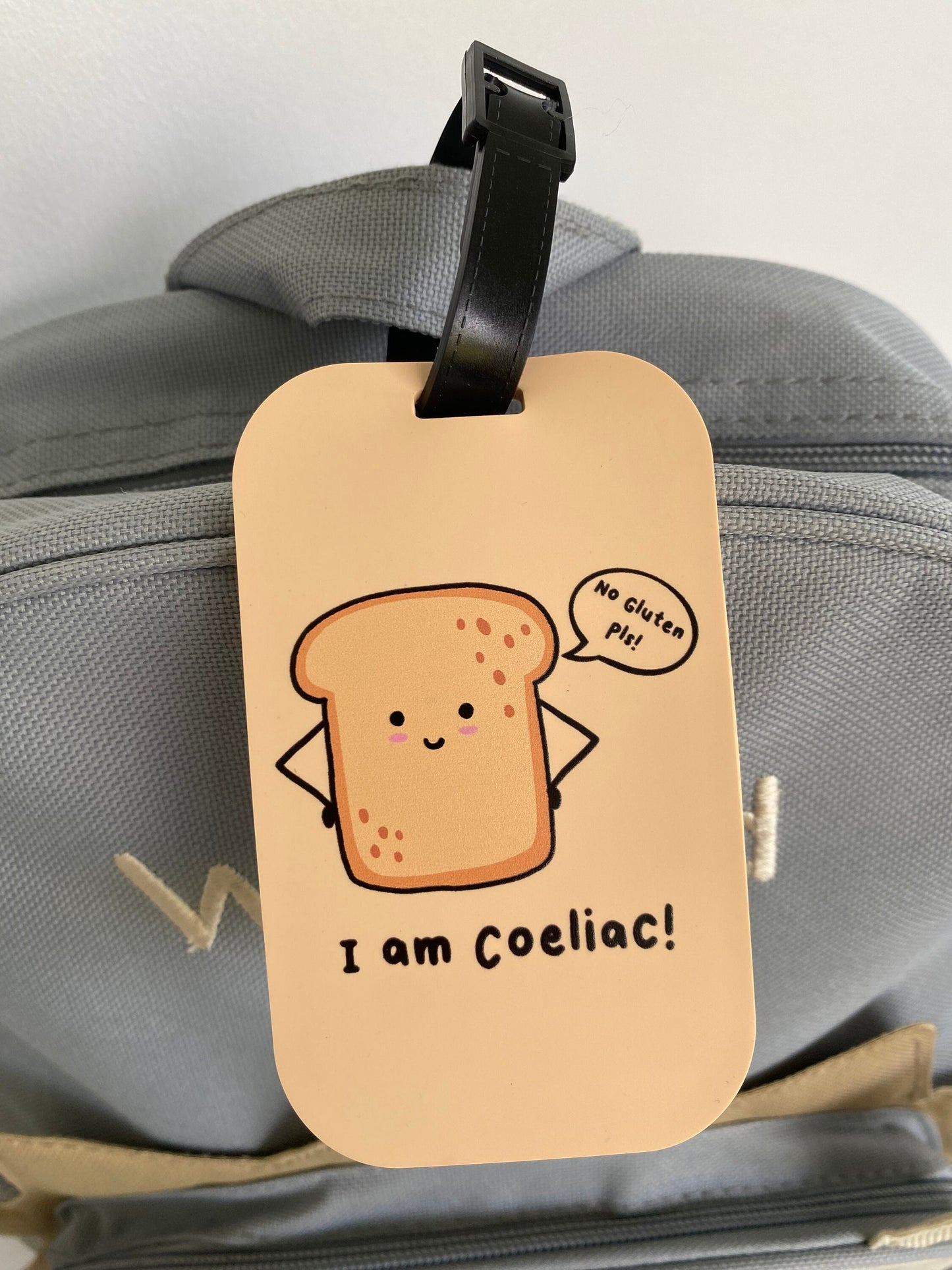Coeliac Disease Alert Luggage Tag: Gluten Allergy Bag Tag