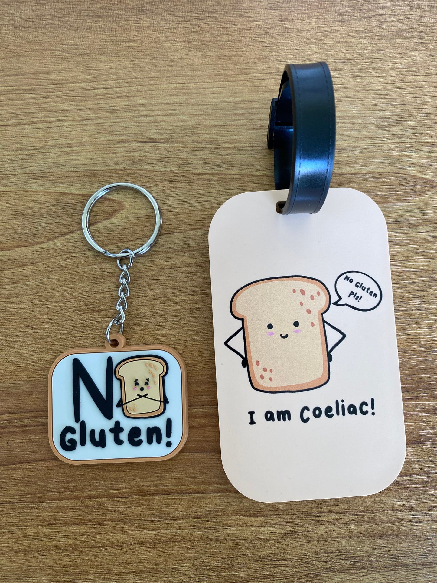 No Gluten Allergy Alert Keyring: Child-Friendly Medical Tag