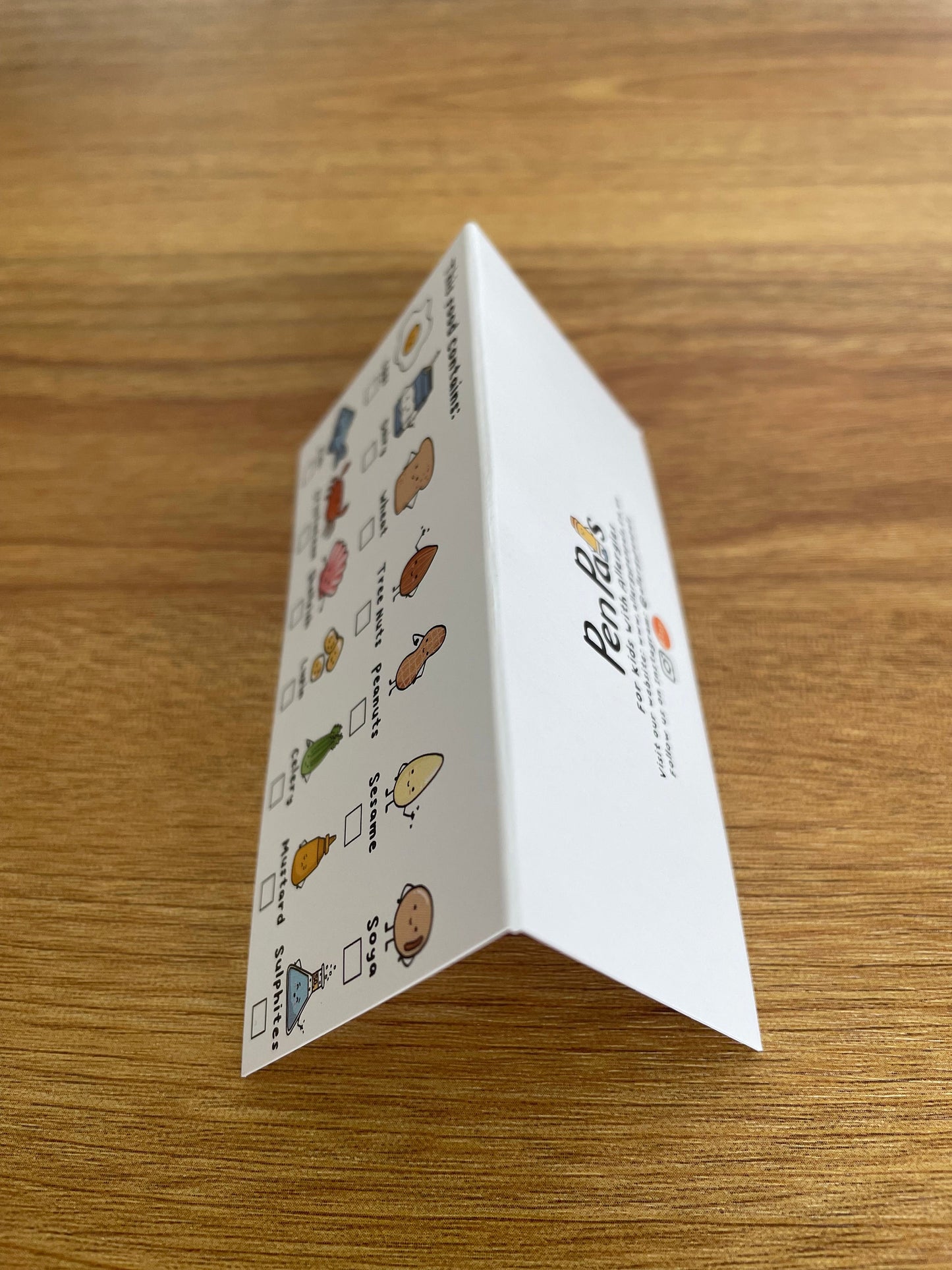 Allergy Information Place Cards: Top 14 Allergen Labels