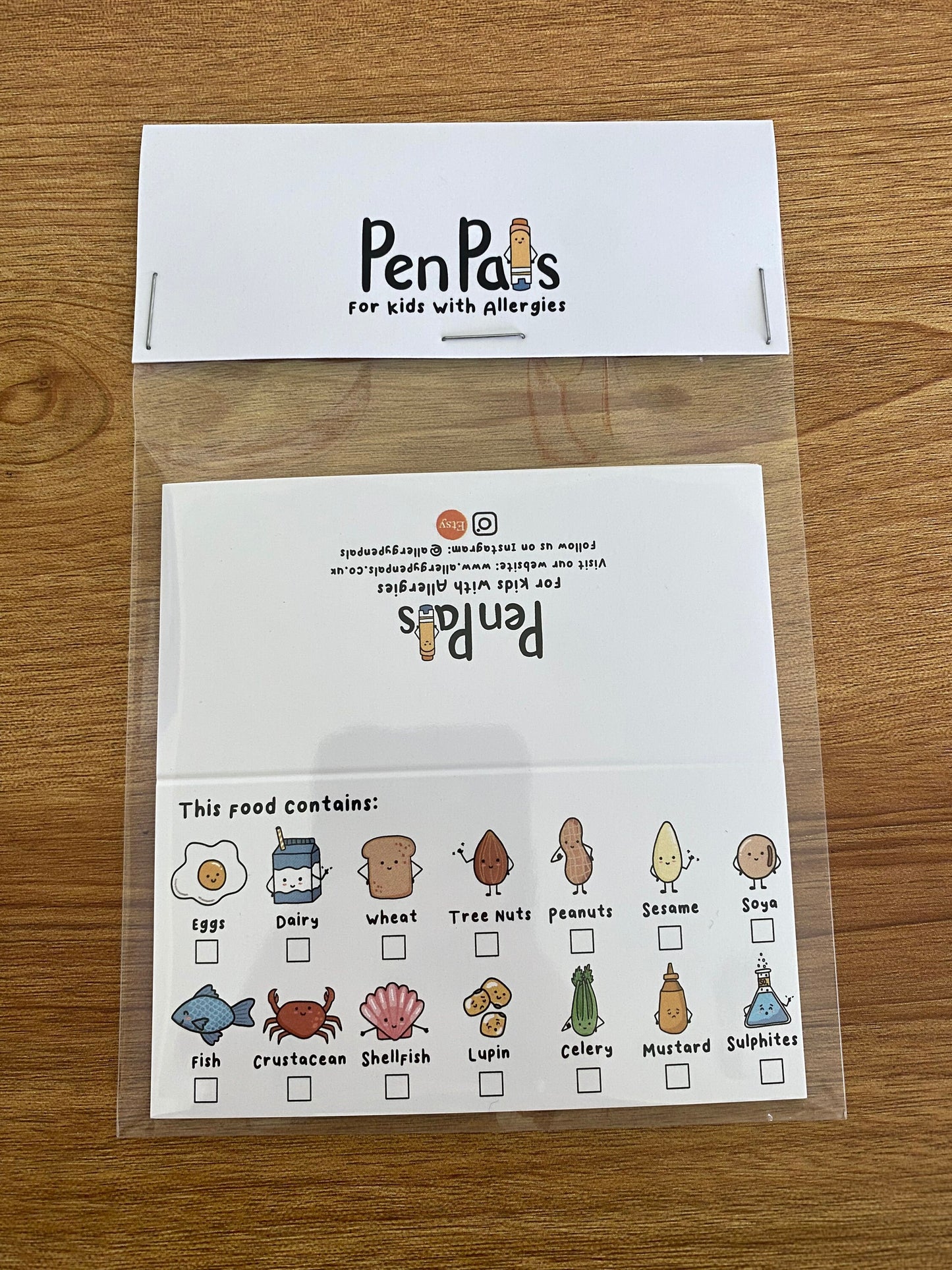 Allergy Information Place Cards: Top 14 Allergen Labels