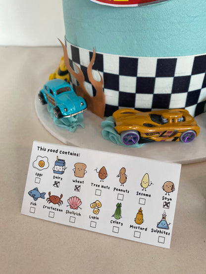 Allergy Information Place Cards: Top 14 Allergen Labels