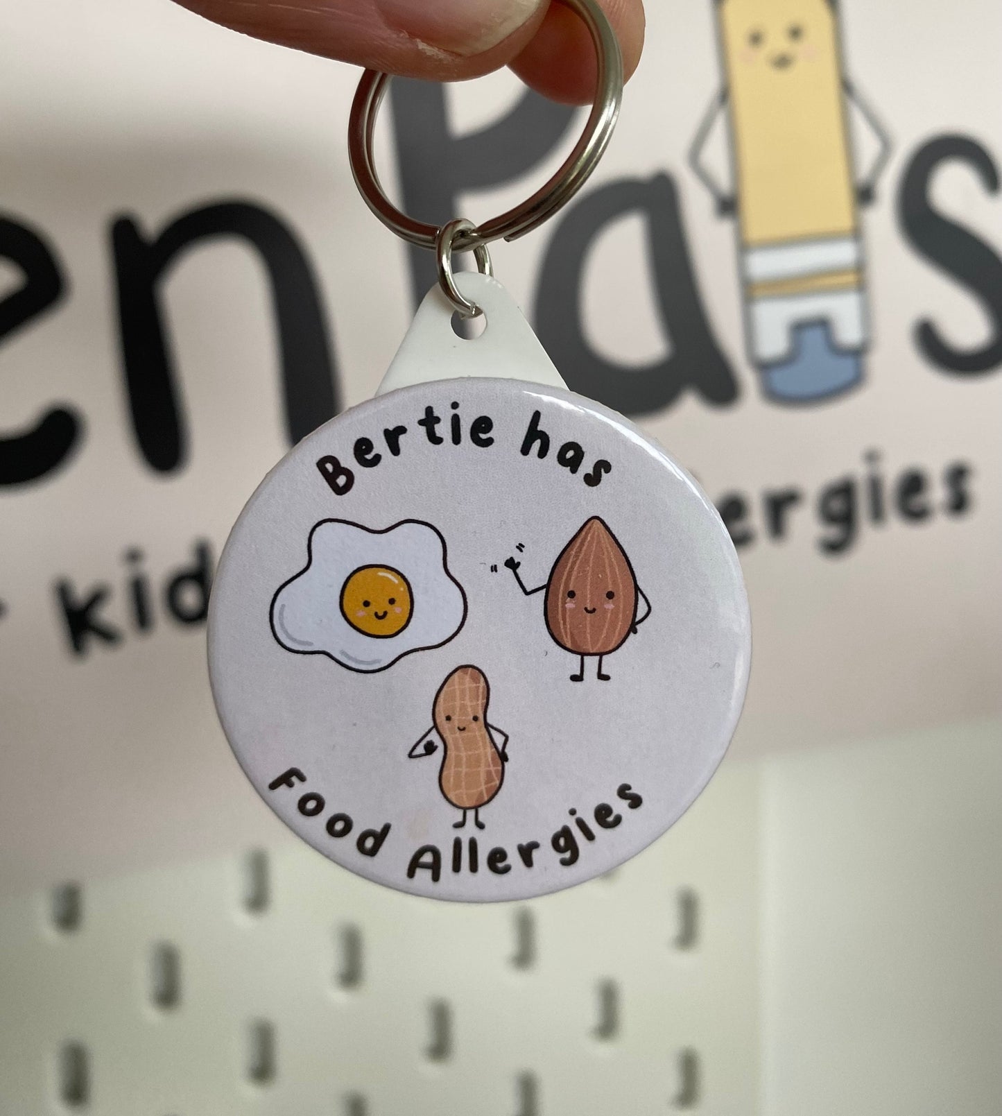 Personalised Allergy Alert Keyring
