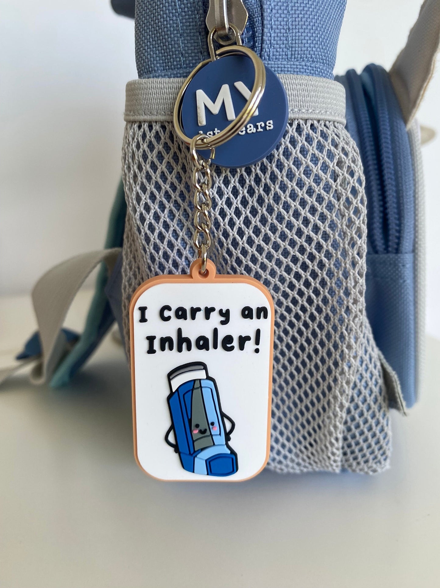 I carry an Inhaler PVC Keyring / asthma keyring / medical alert / alert tag / inhaler keychain / inhaler keyring / atopic condition