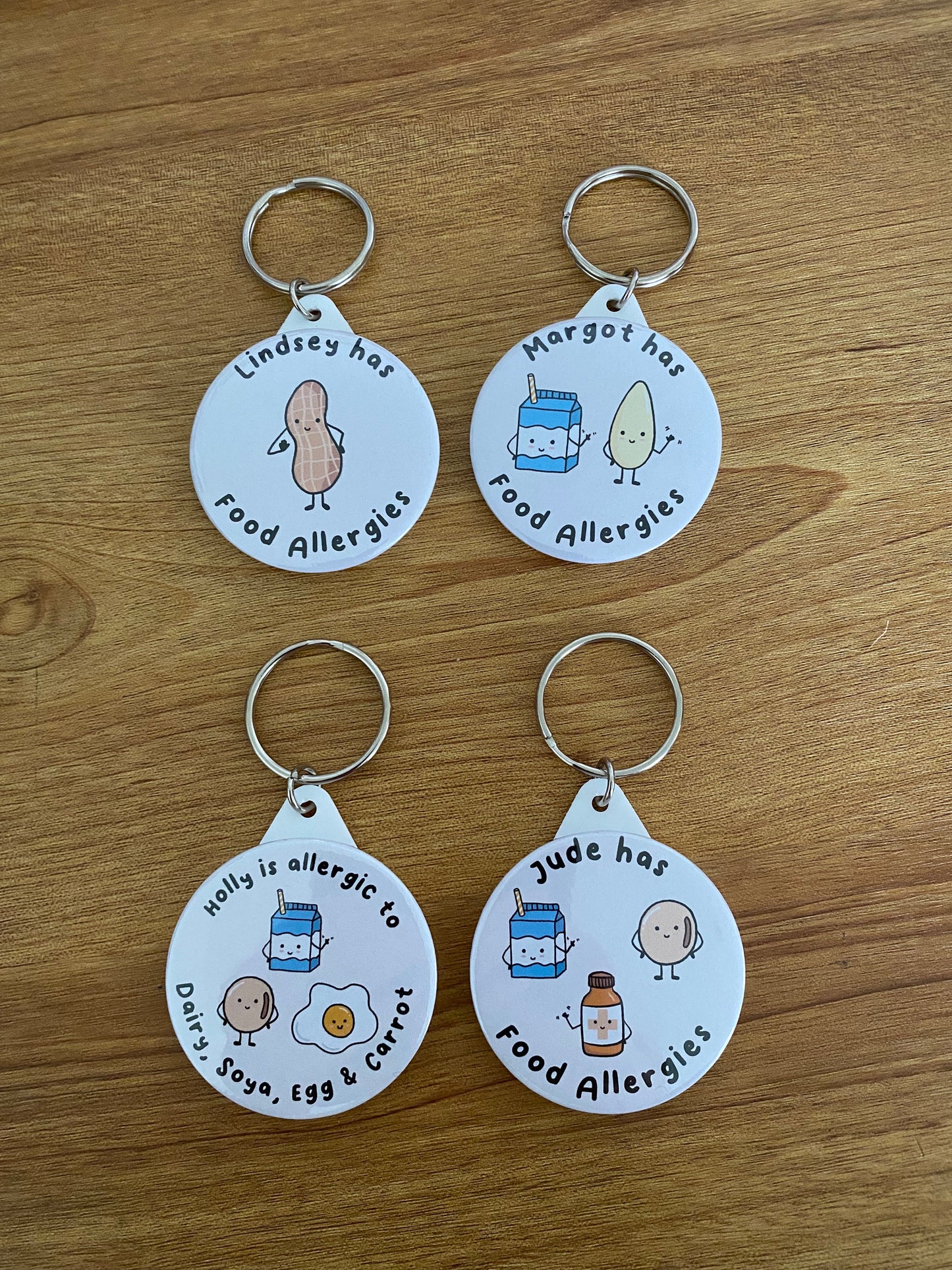 Personalised Allergy Alert Keyring
