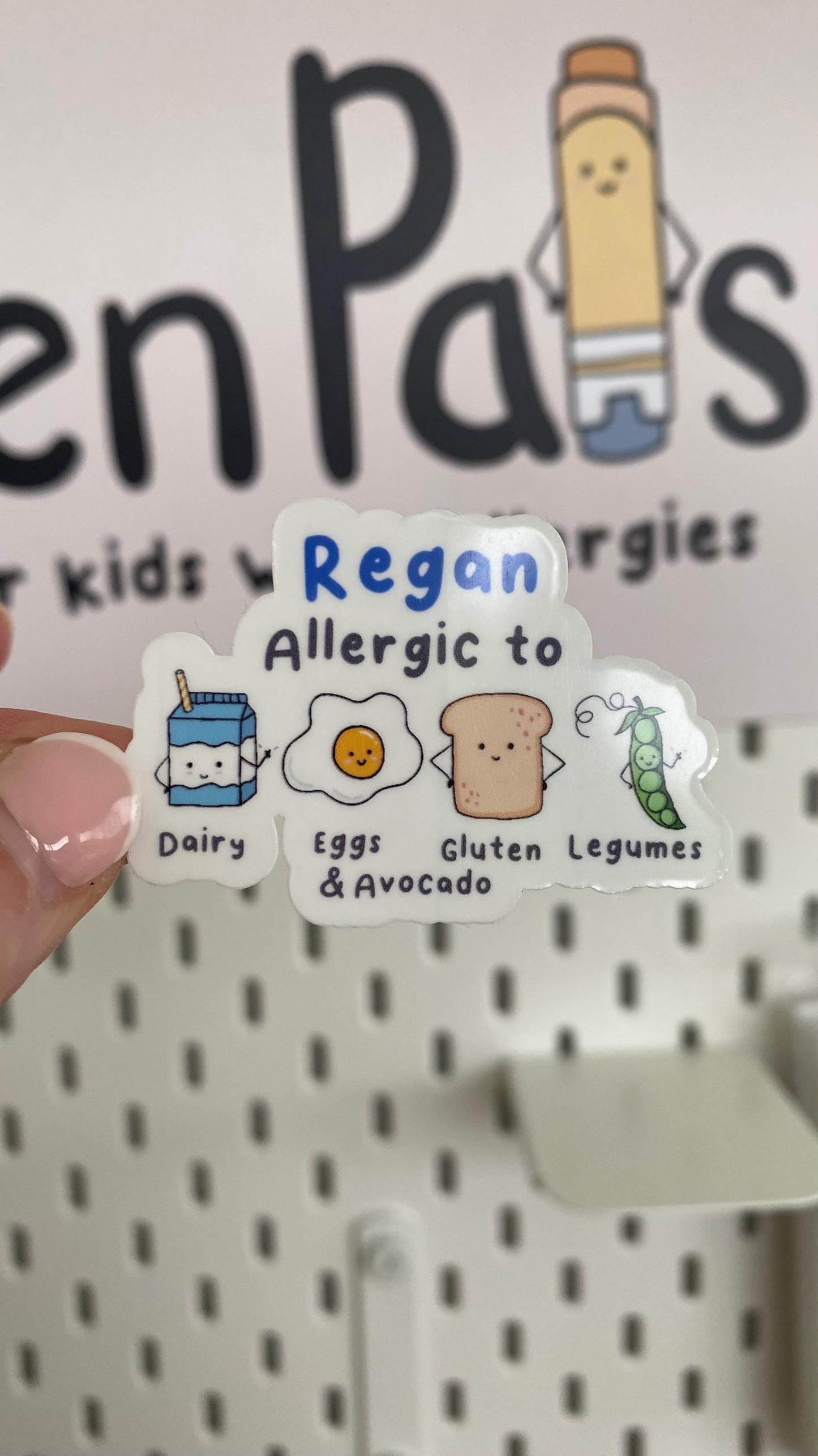 Personalised Allergy Alert Sticker: Waterproof Lunchbox Decal (Pack of 2)