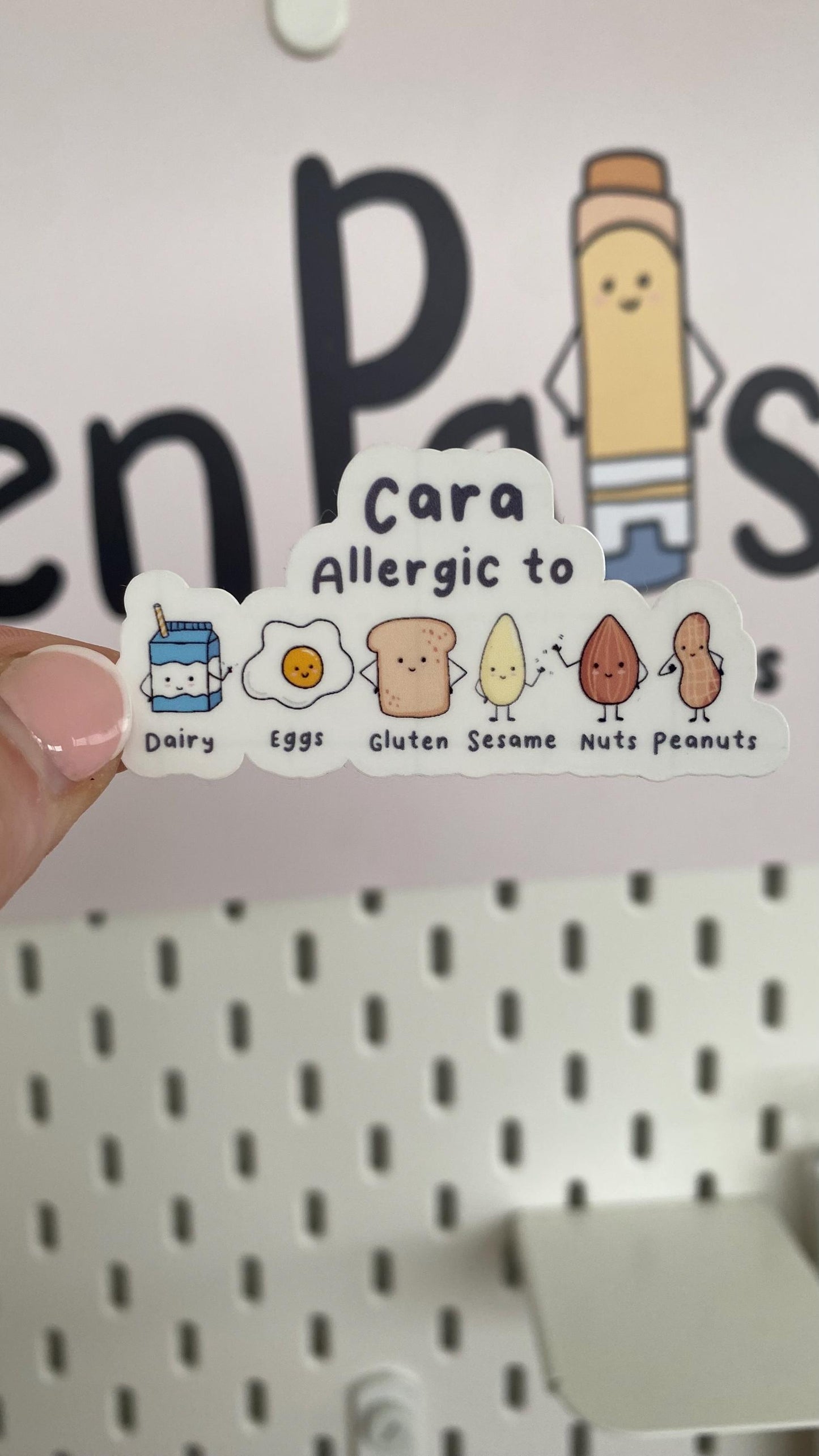 Personalised Allergy Alert Sticker: Waterproof Lunchbox Decal (Pack of 2)