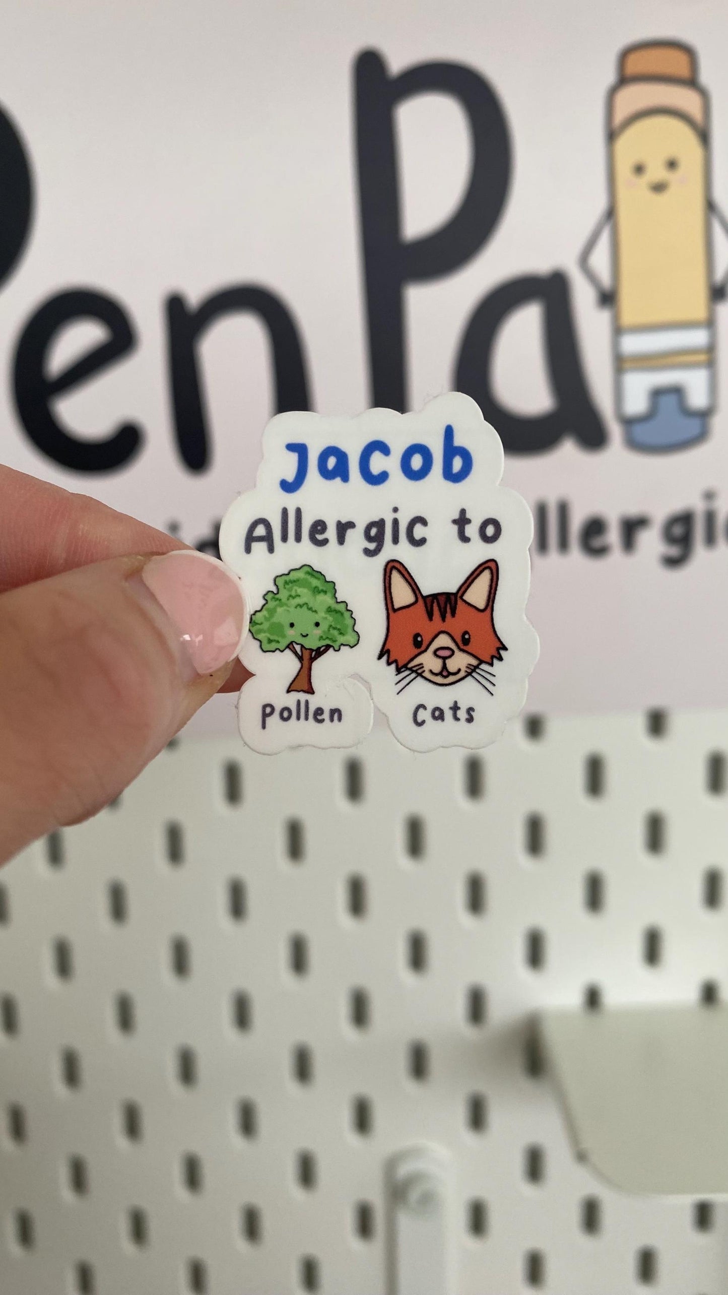 Personalised Allergy Alert Sticker: Waterproof Lunchbox Decal (Pack of 2)