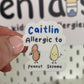 Personalised Allergy Alert Sticker: Waterproof Lunchbox Decal (Pack of 2)