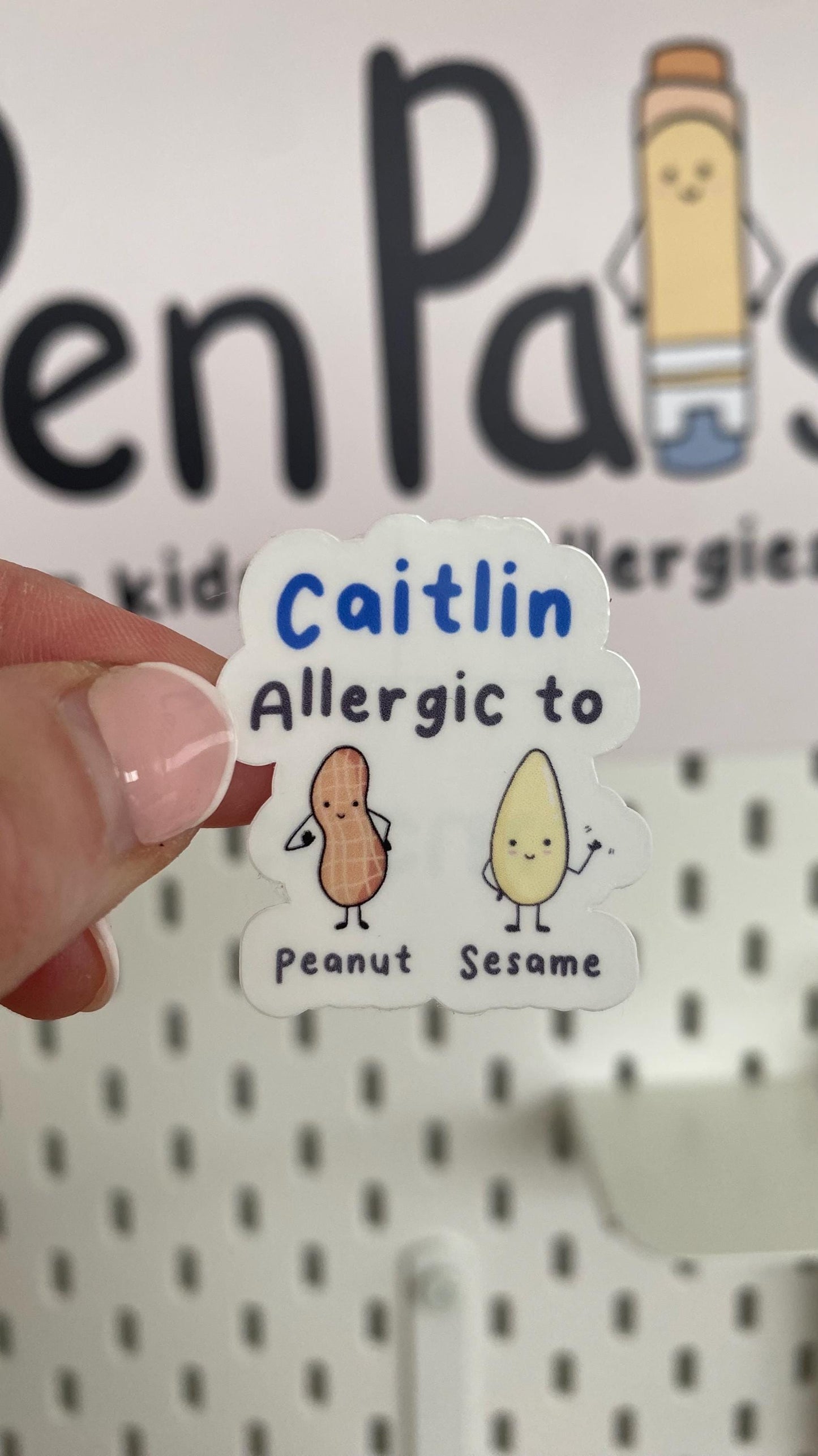 Personalised Allergy Alert Sticker: Waterproof Lunchbox Decal (Pack of 2)